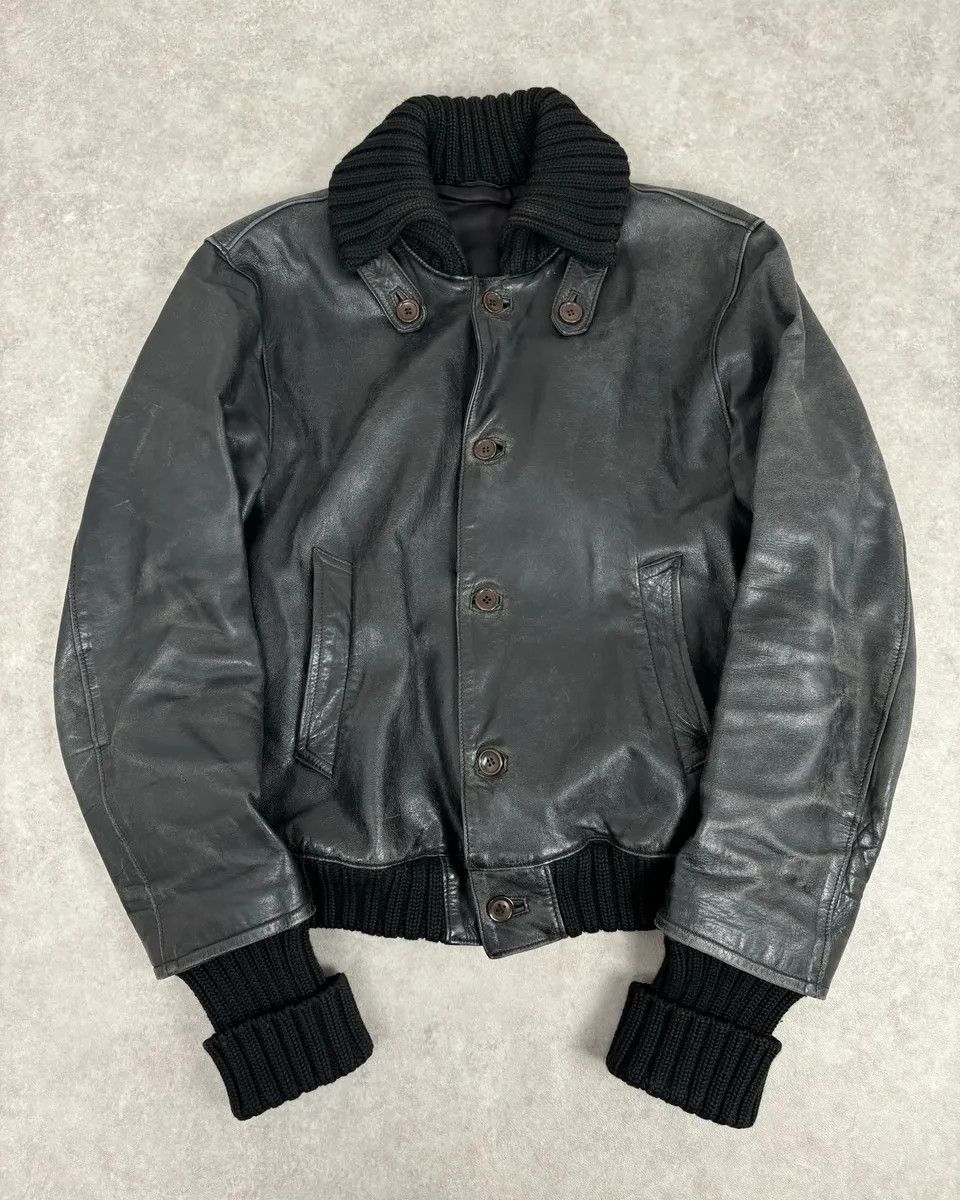 Daniele Alessandrini AW2005 Daniele Alessandrini Black Eroded Buttoned Leather Jacket Size US L / EU 52-54 / 3 - 1 Thumbnail