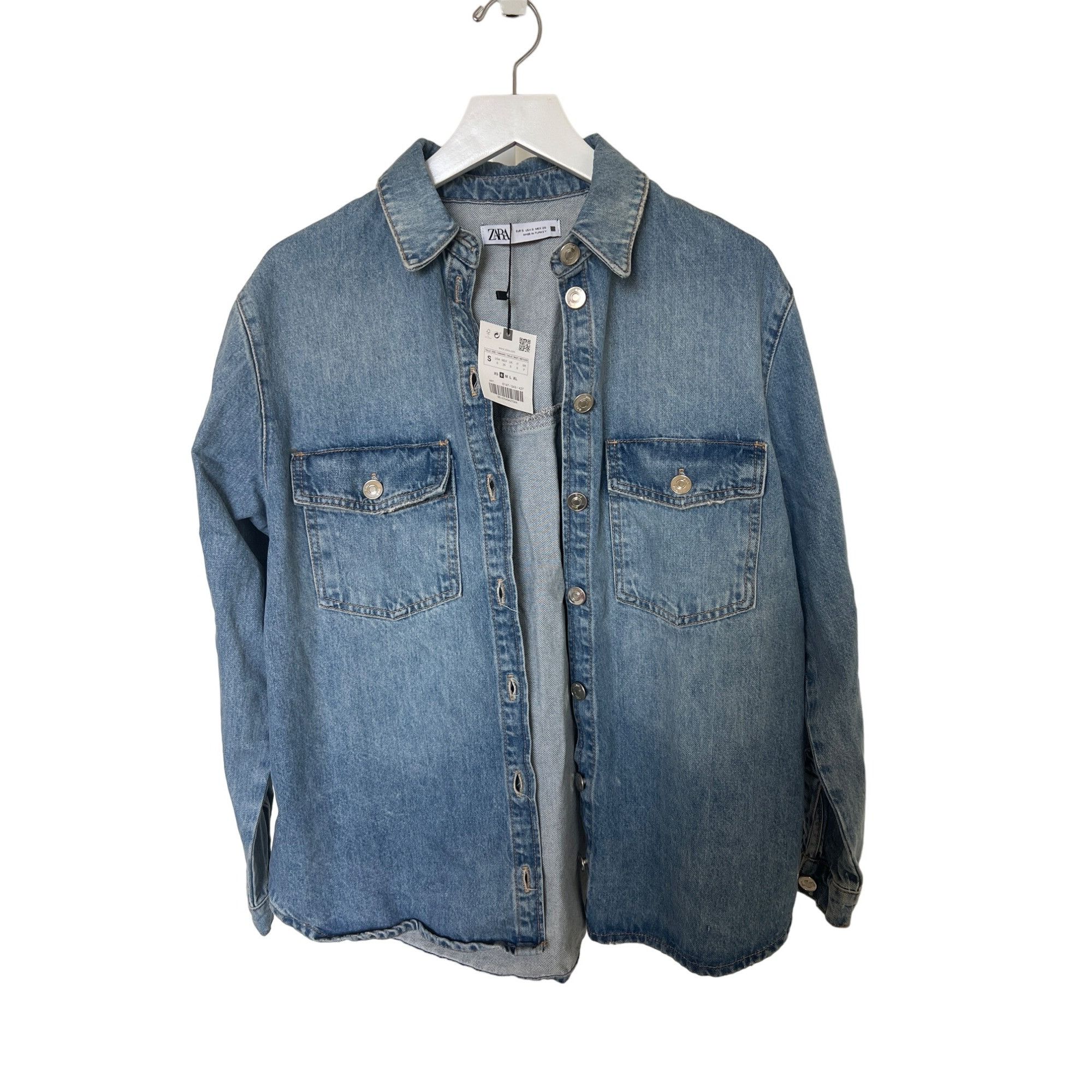 Zara Denim Jacket Style Button Up Top
