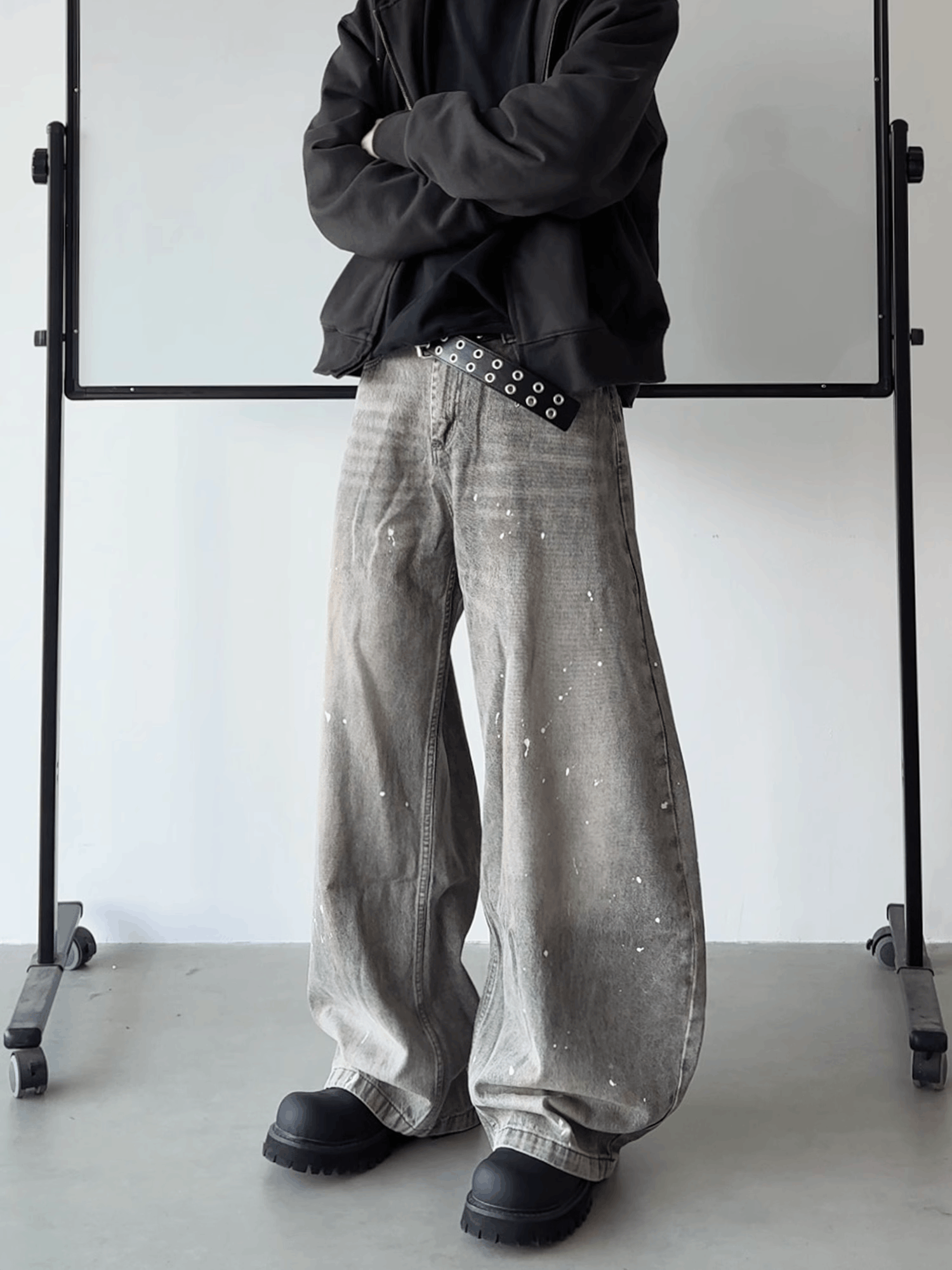 Paint Splatter Wide Leg Jeans