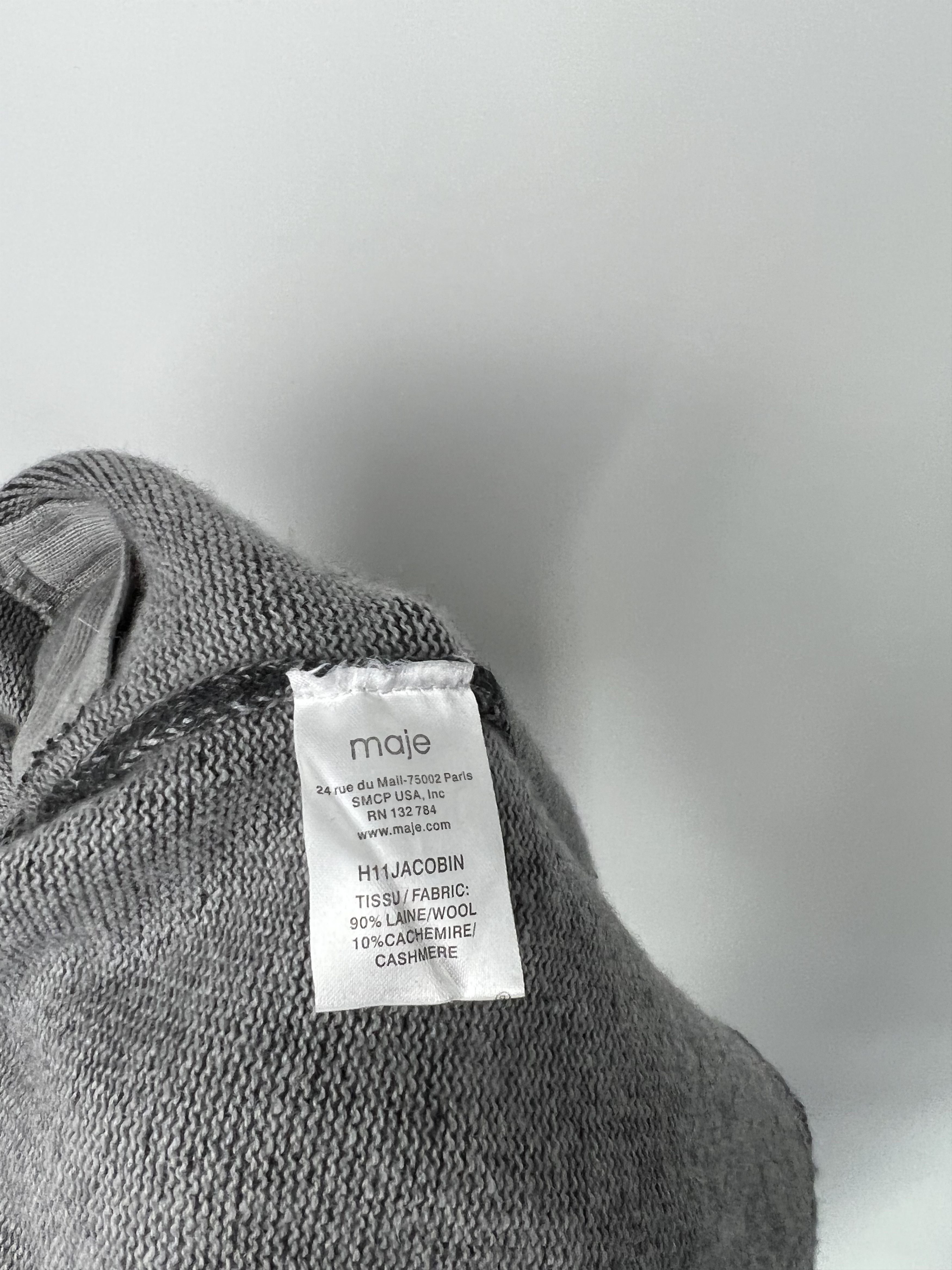 Maje Maje Gray Zipped Wool Cashmere Jumper Sweater Size 3 Size L / US 10 / IT 46 - 7 Thumbnail