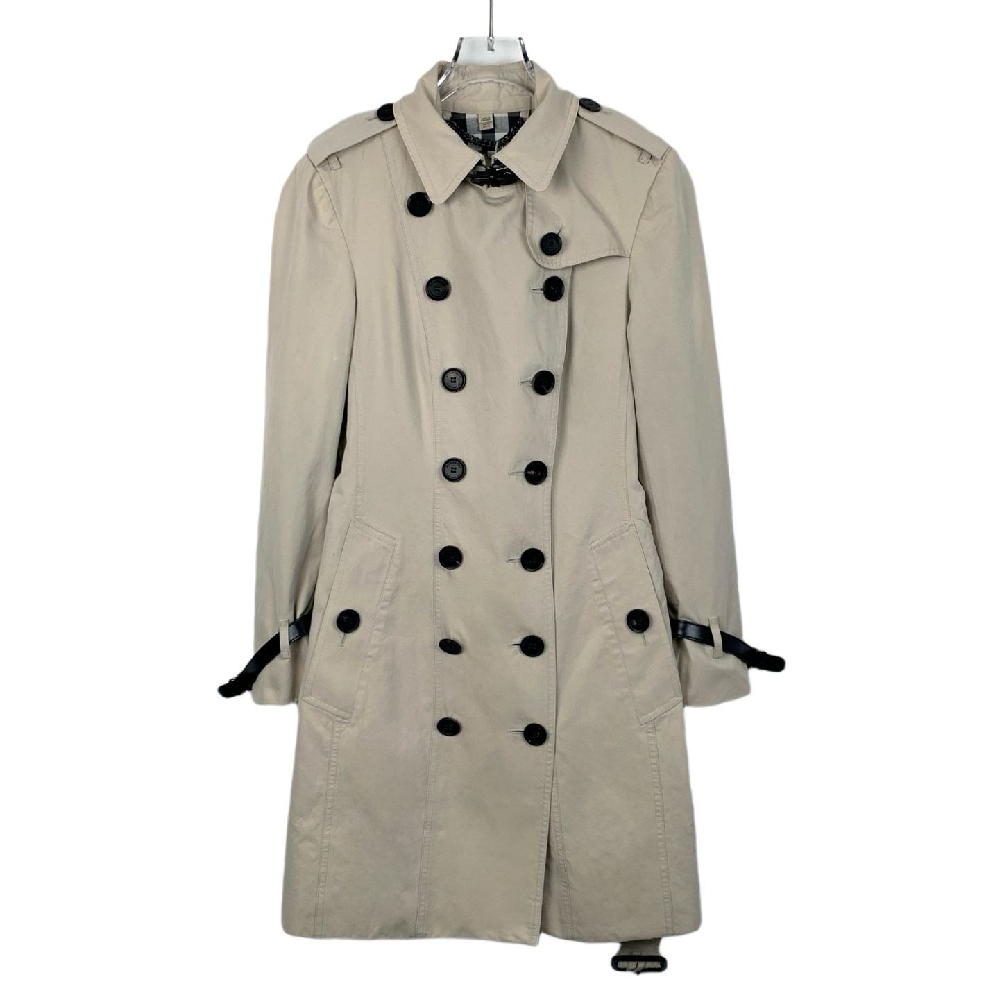 Burberry Burberry Womens Beige Double-Breasted Trench Coat 34 XXS Bel Size XXS / US 00 / IT 34 - 1 Thumbnail