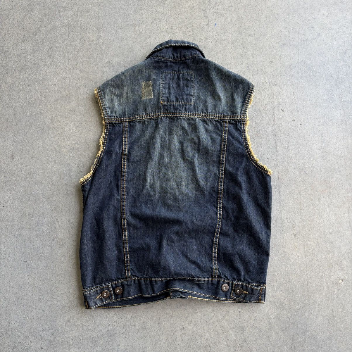Japanese Brand × Vintage CRAZY Y2K Vintage Scab Punk Studded Jean Jacket Vest Thrash Size US M / EU 48-50 / 2 - 9 Thumbnail