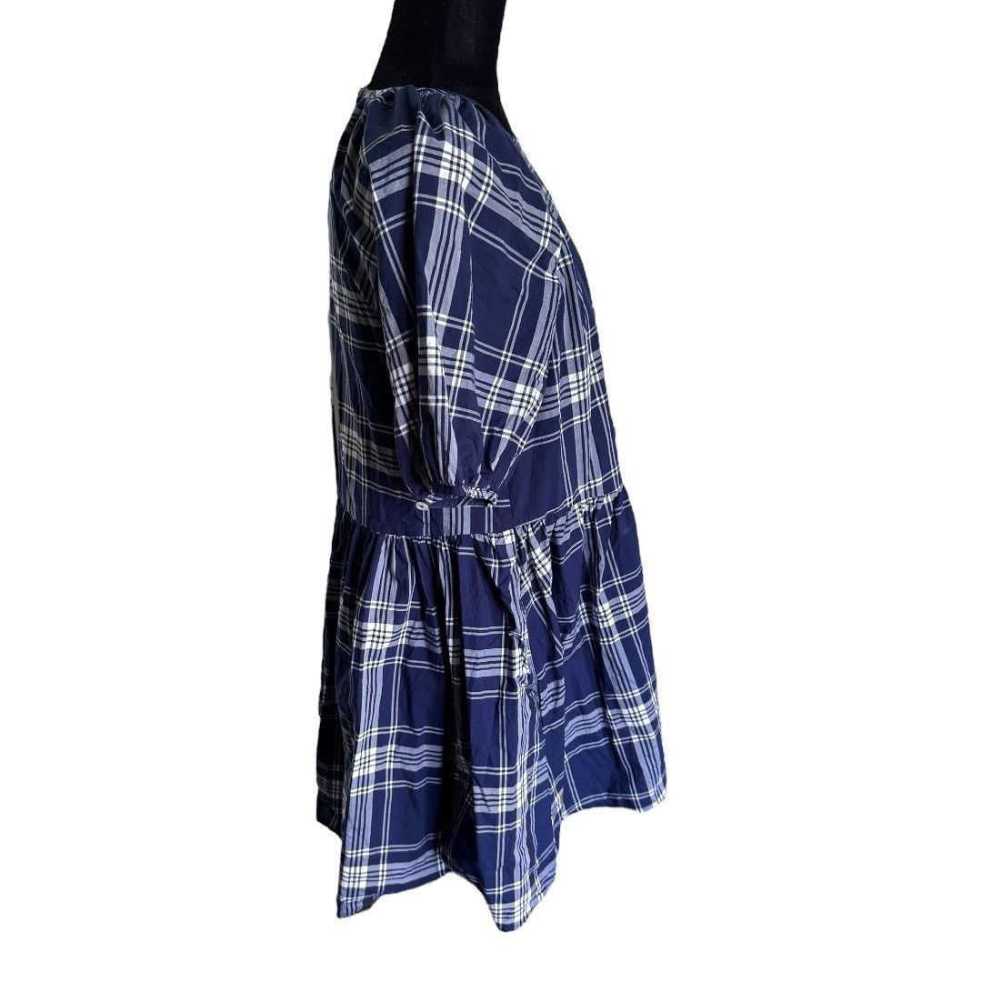 Hill House Hill House Womens Dress Sz XS Navy Blue White Adeline Plaid Size XS / US 0-2 / IT 36-38 - 5 Thumbnail