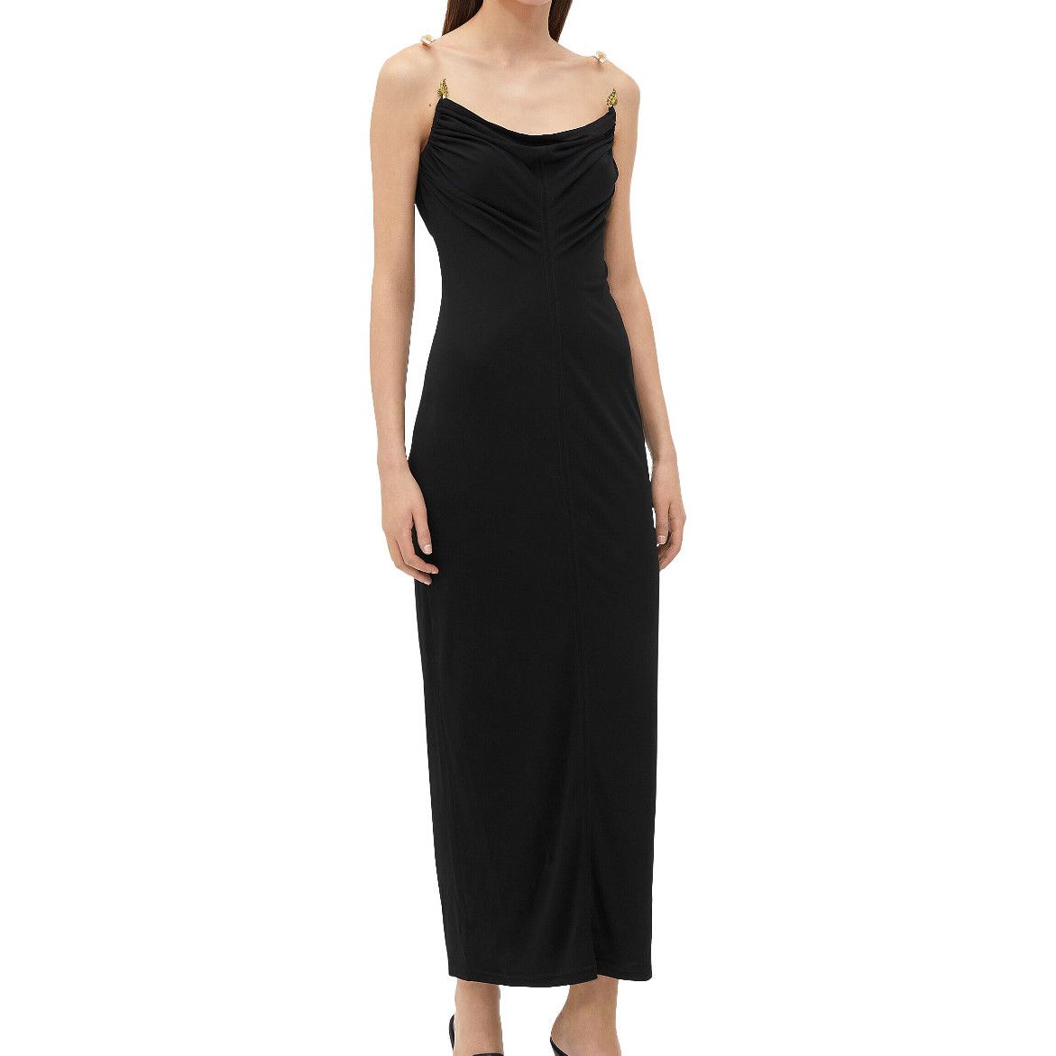BOTTEGA VENETA Viscose $3900 Black Jersey Long Dress New And