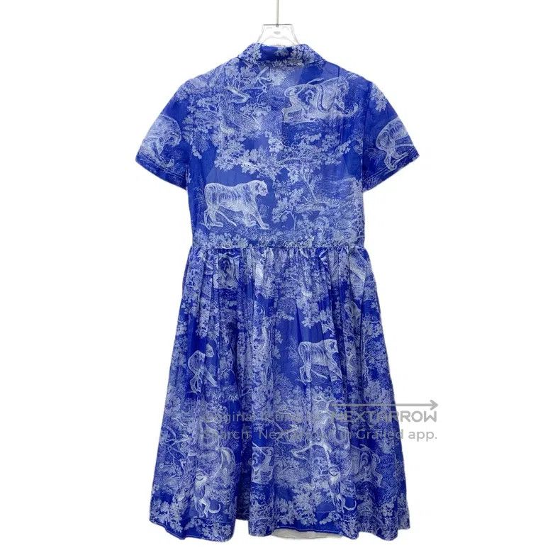 Dior Dior Blue animal jungle printed cotton lapel single-breast Size S / US 4 / IT 40 - 2 Thumbnail
