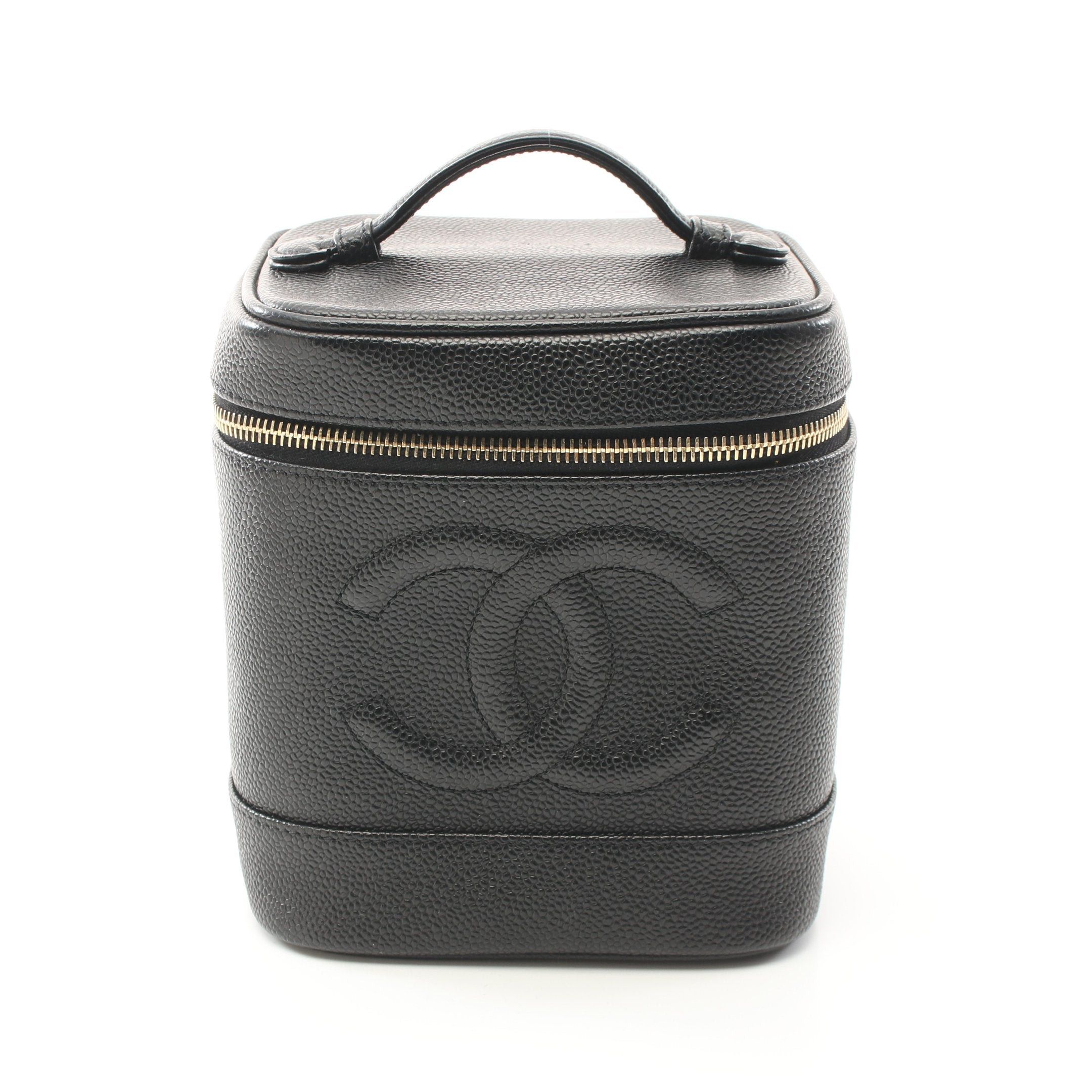 Chanel Chanel Coco Mark Handbag Vanity Bag Caviar Skin Black Gold Hardware Size ONE SIZE - 1 Thumbnail