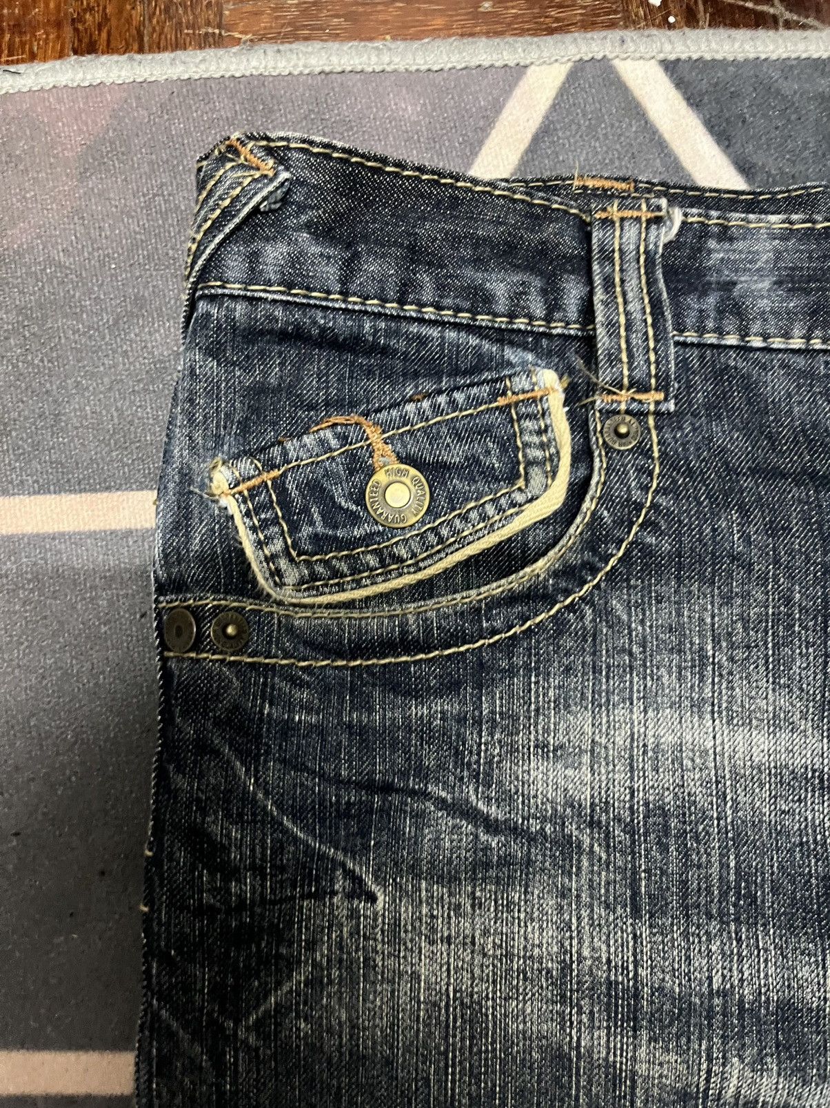 Tornado Mart 💥Japanese Brand BACK RUSH Mini Flare Jeans Size US 33 - 14 Thumbnail