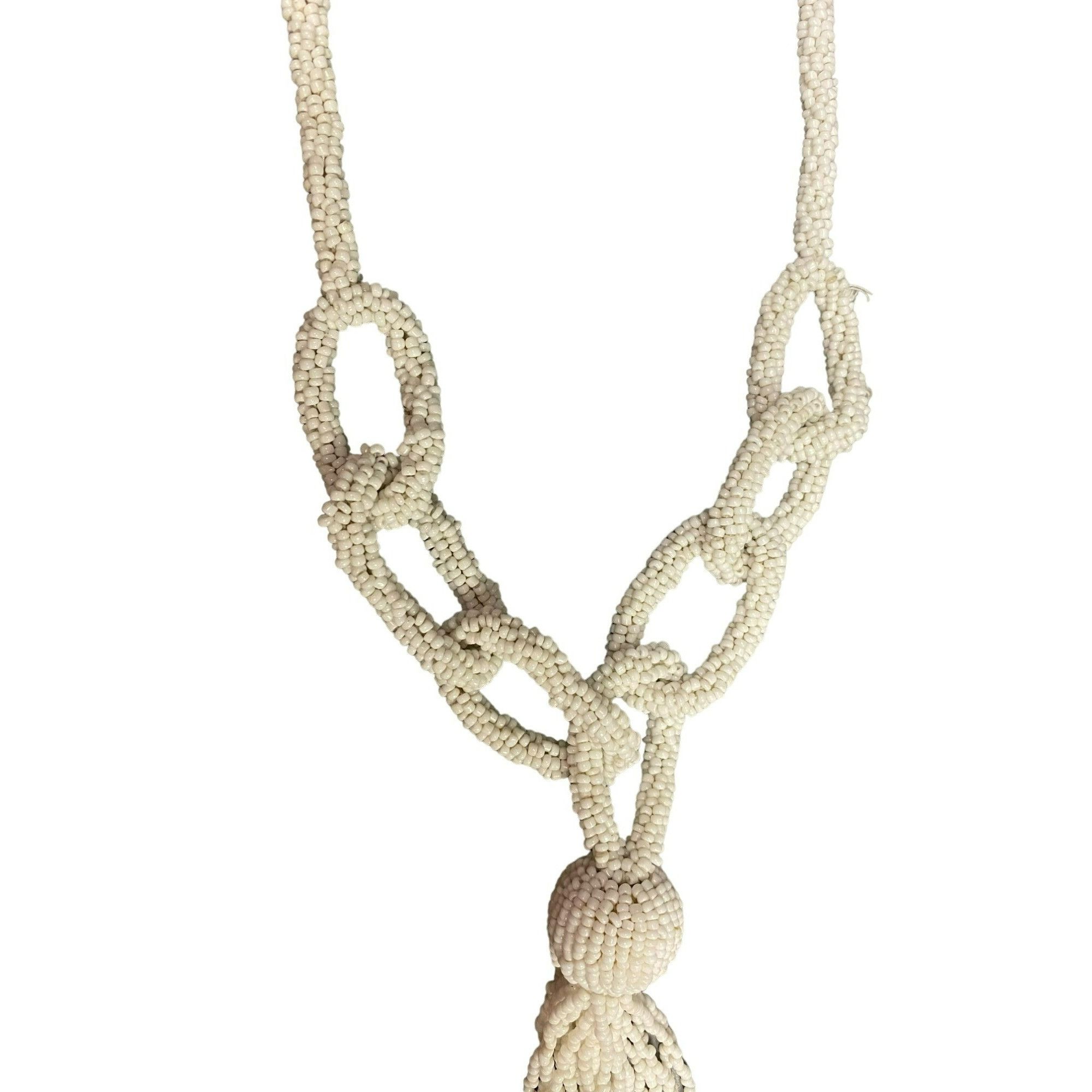 Other Vintage Signed INC International Concepts White Seed Beaded Size ONE SIZE - 4 Thumbnail