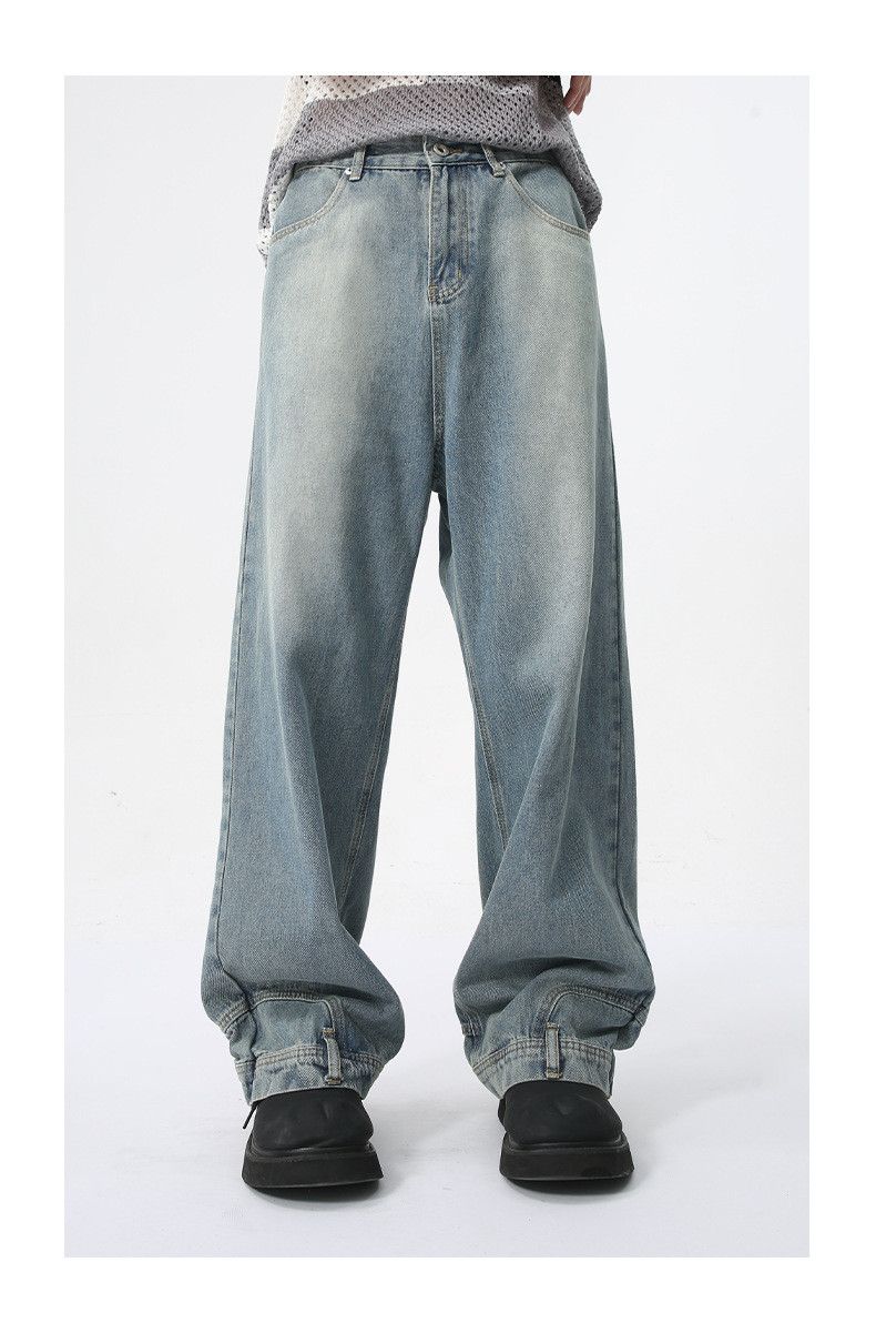 Japanese Brand × Jean Light blue washed trendy straight loose jeans Size US 32 / EU 48 - 3 Thumbnail