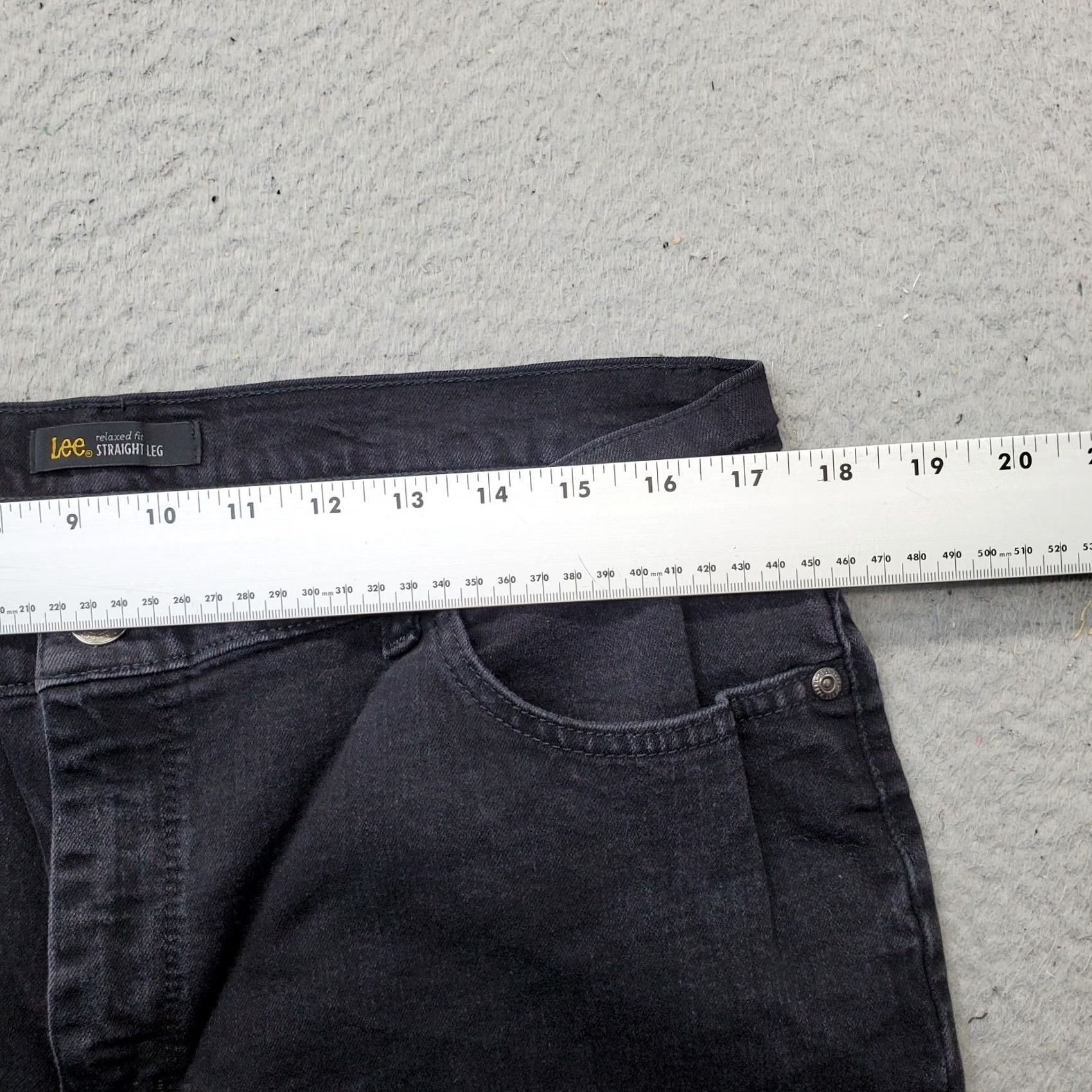 Lee Lee Jeans Womens Size 16 Black Denim Stretch Relaxed Straight Leg - 5-Pocket Denim Size 38" / US 16 / IT 52 - 6 Thumbnail