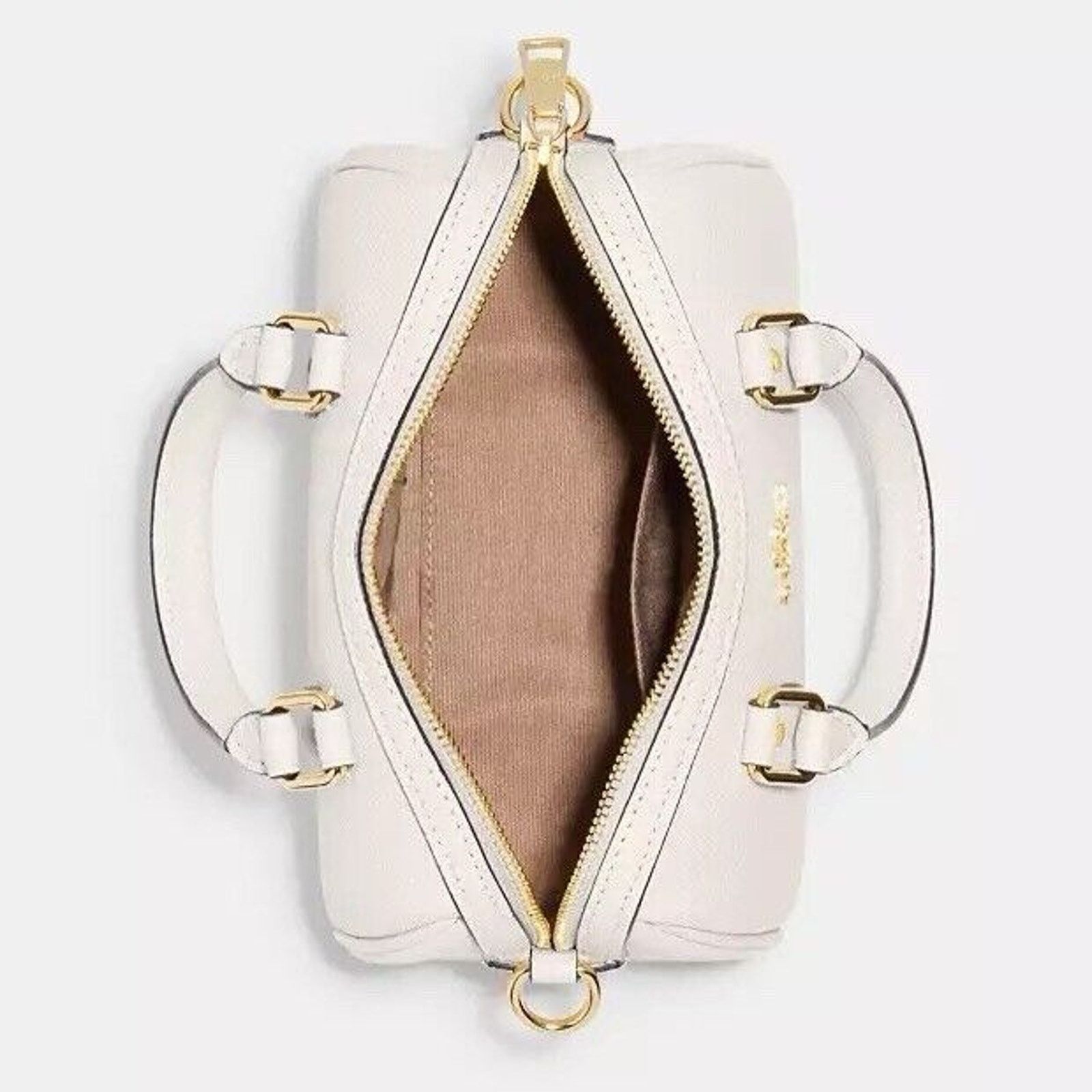 Coach NWT Coach Mini Rowan Crossbody Bag Leather CV404 Gold/Chalk Size ONE SIZE - 4 Thumbnail