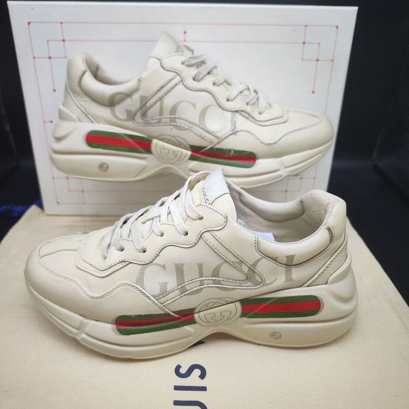Gucci Gucci Rhyton Logo Low Top Dad Sneakers - Size US 8 / EU 41 - 6 Thumbnail