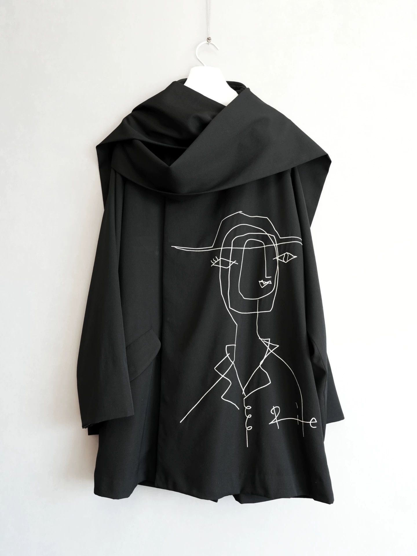 Yohji Yamamoto Yohji Yamamoto 16AW Rie Embroidered Scarf Jacket Size US L / EU 52-54 / 3 - 1 Thumbnail