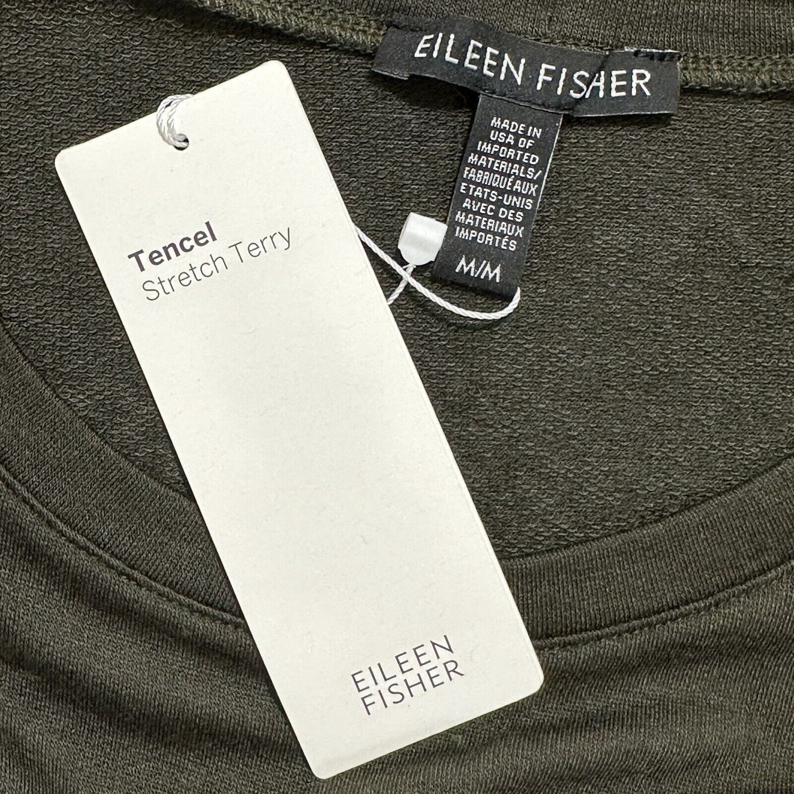 Eileen Fisher Eileen Fisher Medium Dark Green Round Neck Tunic Dress Size M / US 6-8 / IT 42-44 - 4 Thumbnail