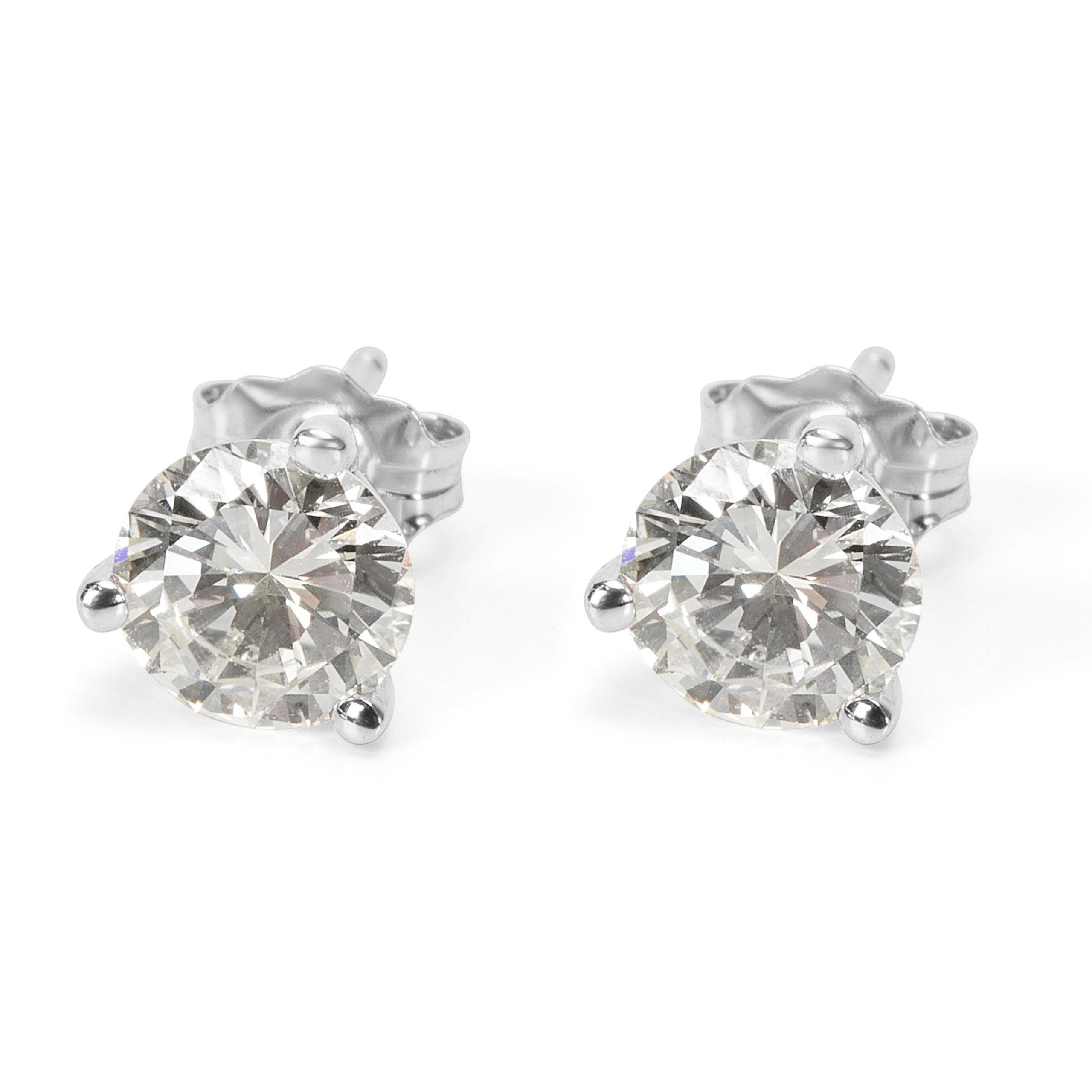 Other 3 Prong Diamond Stud Earrings in 14K White Gold (1.50 CTW) Size ONE SIZE - 1 Thumbnail