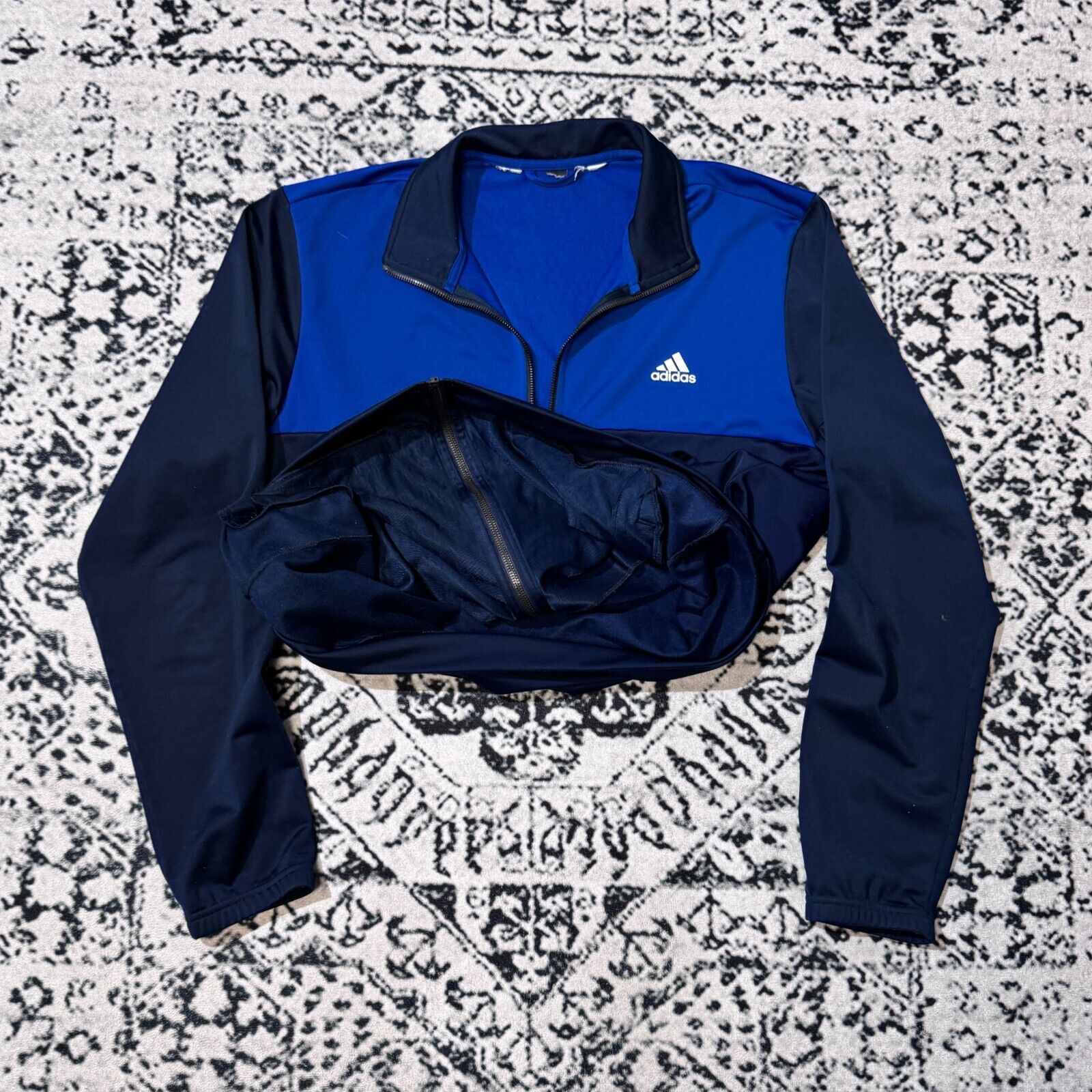 Adidas × Vintage Vintage Adidas Blue Black Polyester Tracksuit Jacket Size XL Size US XL / EU 56 / 4 - 11 Thumbnail