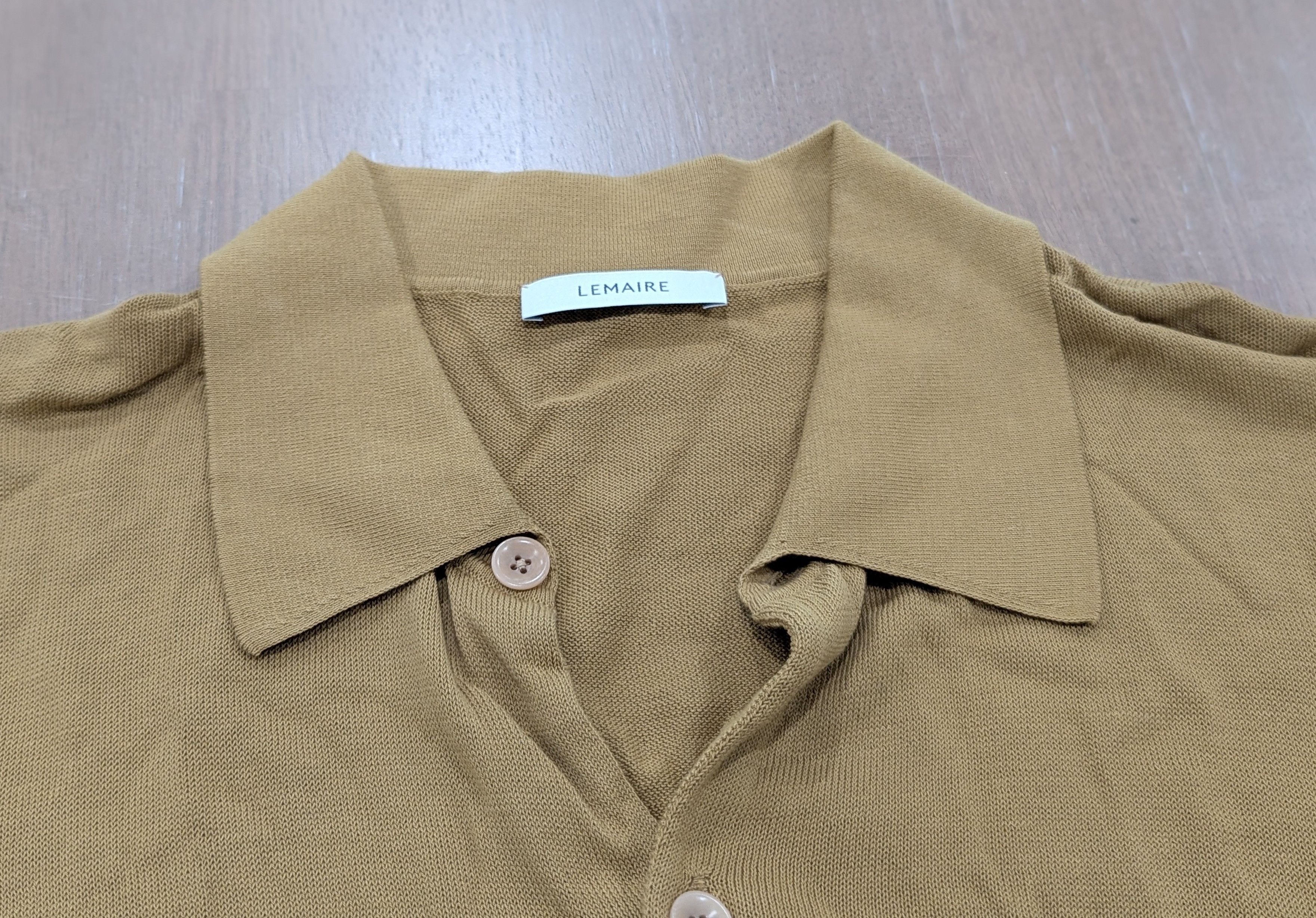 Lemaire LEMAIRE Button Front Cotton Knit Polo Shirt Mustard Medium Size US M / EU 48-50 / 2 - 2 Thumbnail