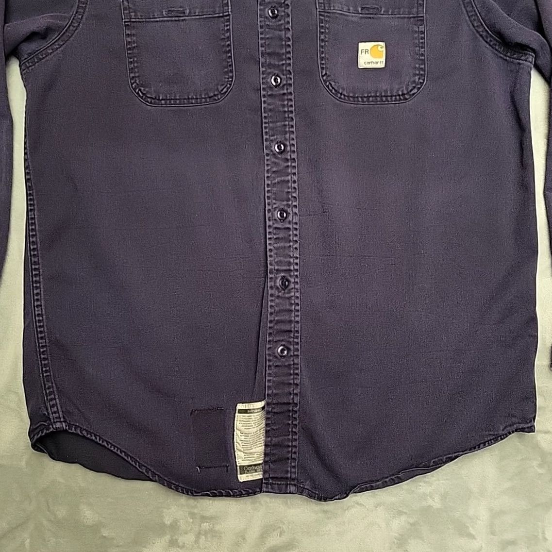 Carhartt VINTAGE Carhartt FR Shirt Men LT Blue Flame Fire Resistant Long Sleeve Workwear Size US L / EU 52-54 / 3 - 2 Thumbnail