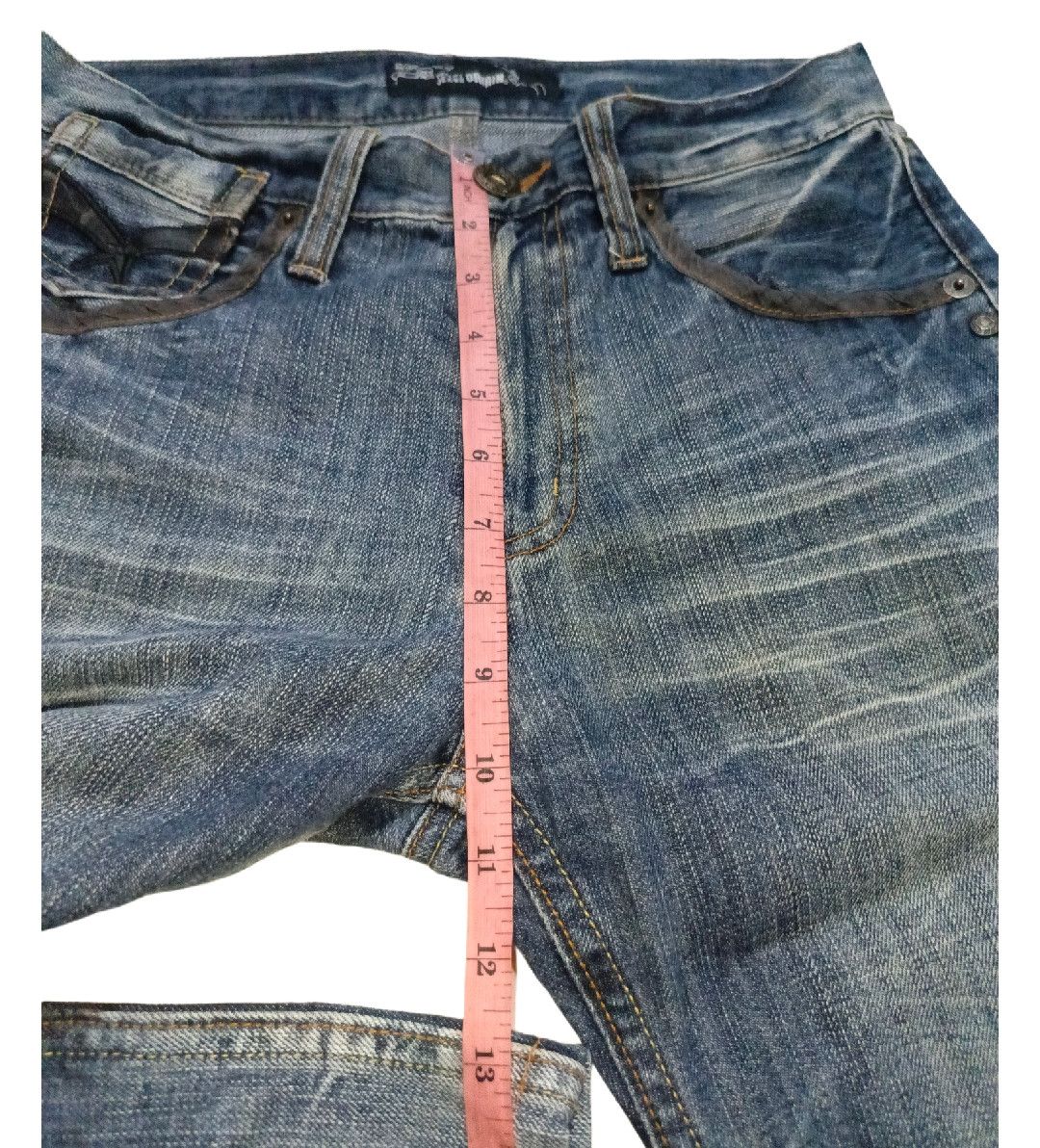 PPFM Leather Wing Waist Distressed Washed Denim Size US 32 / EU 48 - 6 Thumbnail