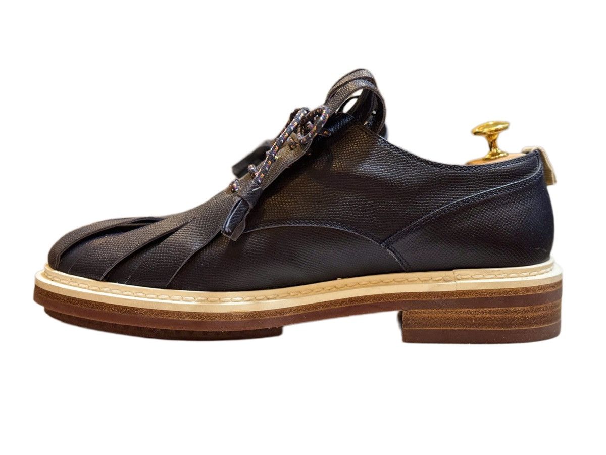Kris Van Assche KRISVANASSCHE Navy Fringed Tongue Derby Shoes – SUPER RARE Size US 8 / EU 41 - 7 Thumbnail