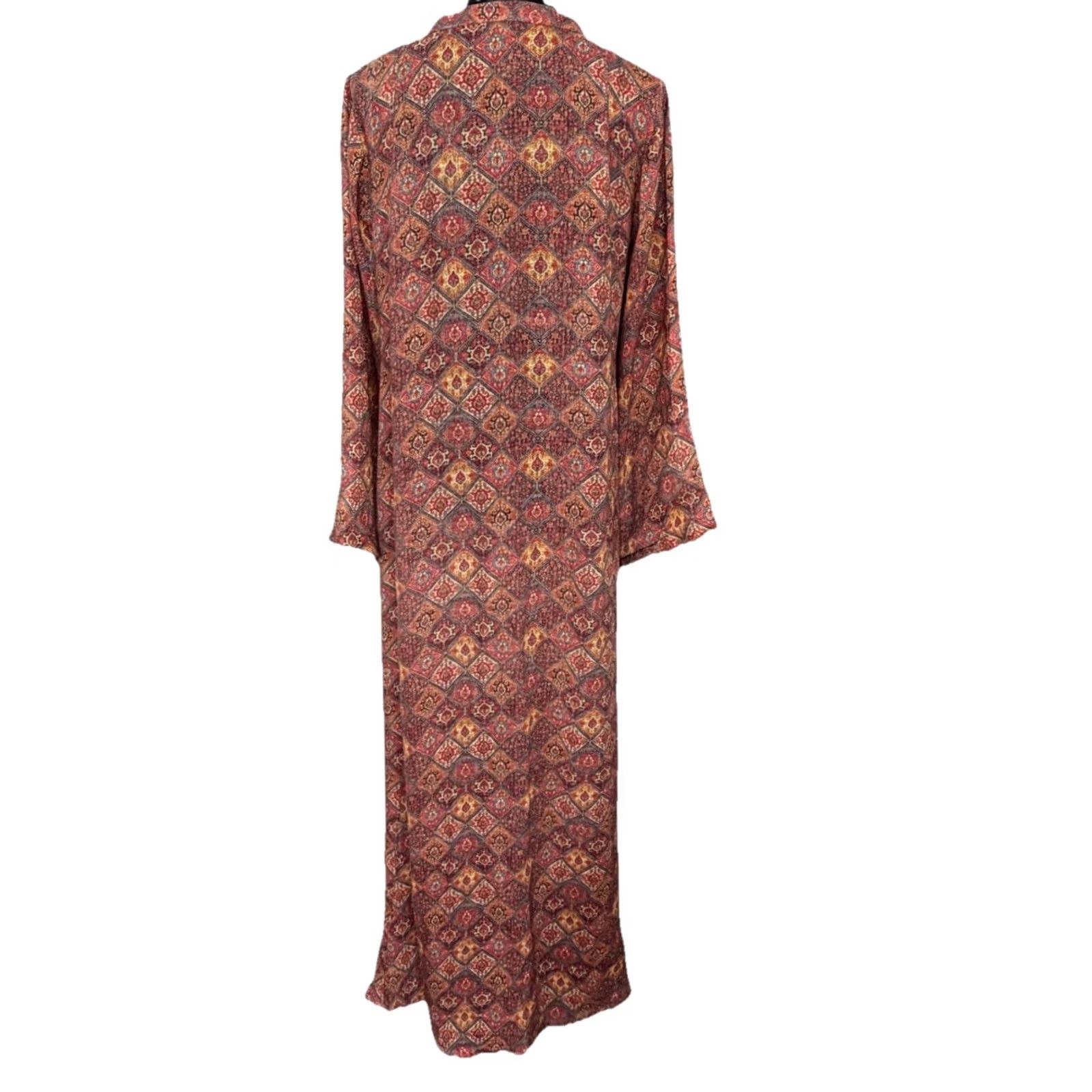 Vintage Beautiful Printed Long Maxi Dress Size Large Size L / US 10 / IT 46 - 6 Thumbnail