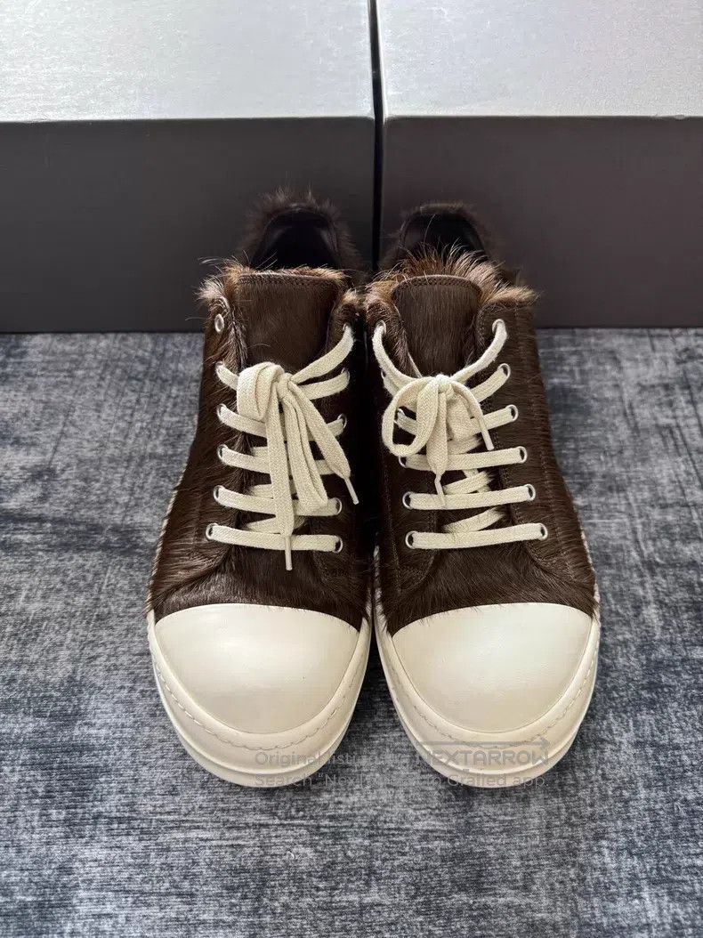 Rick Owens RICK OWENS Mainline Brown Horsehair Low-Top Chuck Taylors Size US 9 / EU 42 - 2 Thumbnail