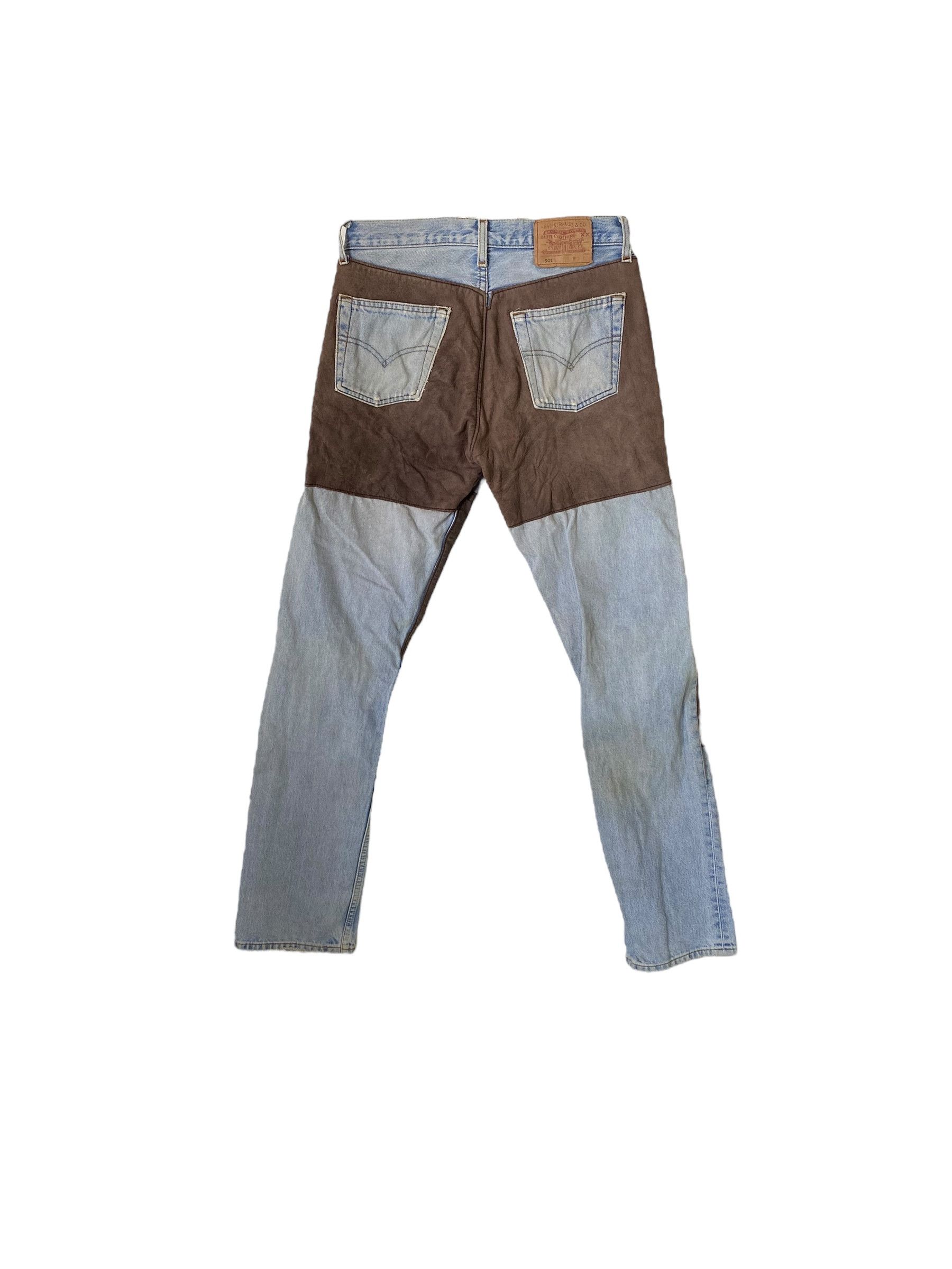 Levi's × Vintage 90s Levis 501 custom leather jeans Size US 30 / EU 46 - 1 Thumbnail