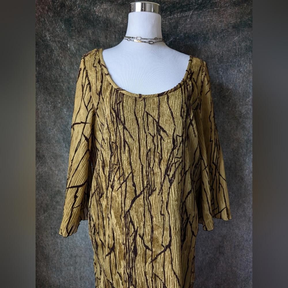 Designer Rare Joan McGee Silk Wearable Art Fiber Plisse Dress Size M / US 6-8 / IT 42-44 - 4 Thumbnail