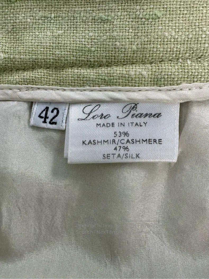 Loro Piana Loro Piana Silk Cashmere Crepe Wide Leg Pants, Spring Gree Size 27" / US 4 / IT 40 - 9 Thumbnail