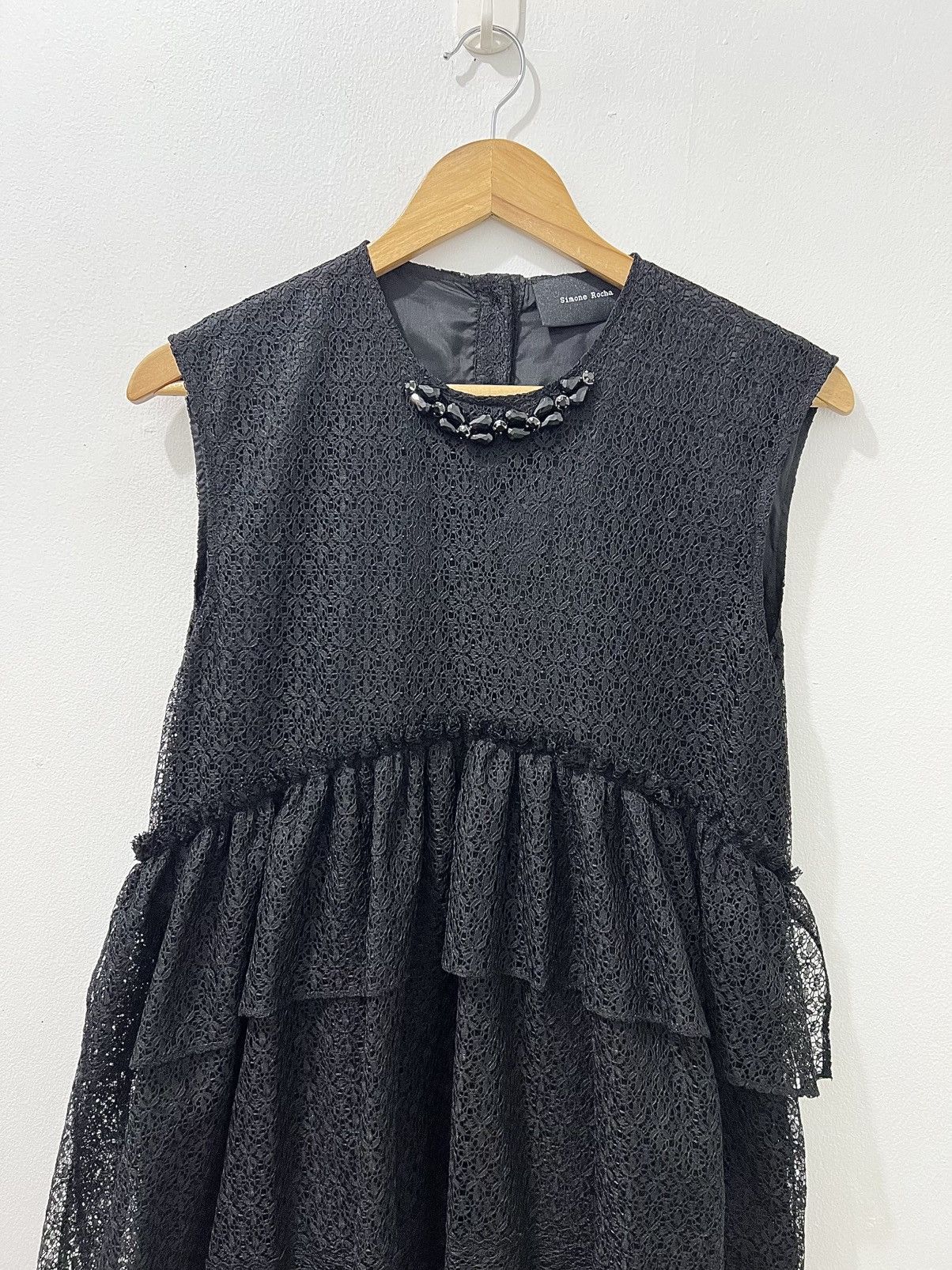 Simone Rocha Simone Rocha - Embellished Crystal Layered Lace Maxi Dress Size S / US 4 / IT 40 - 3 Thumbnail