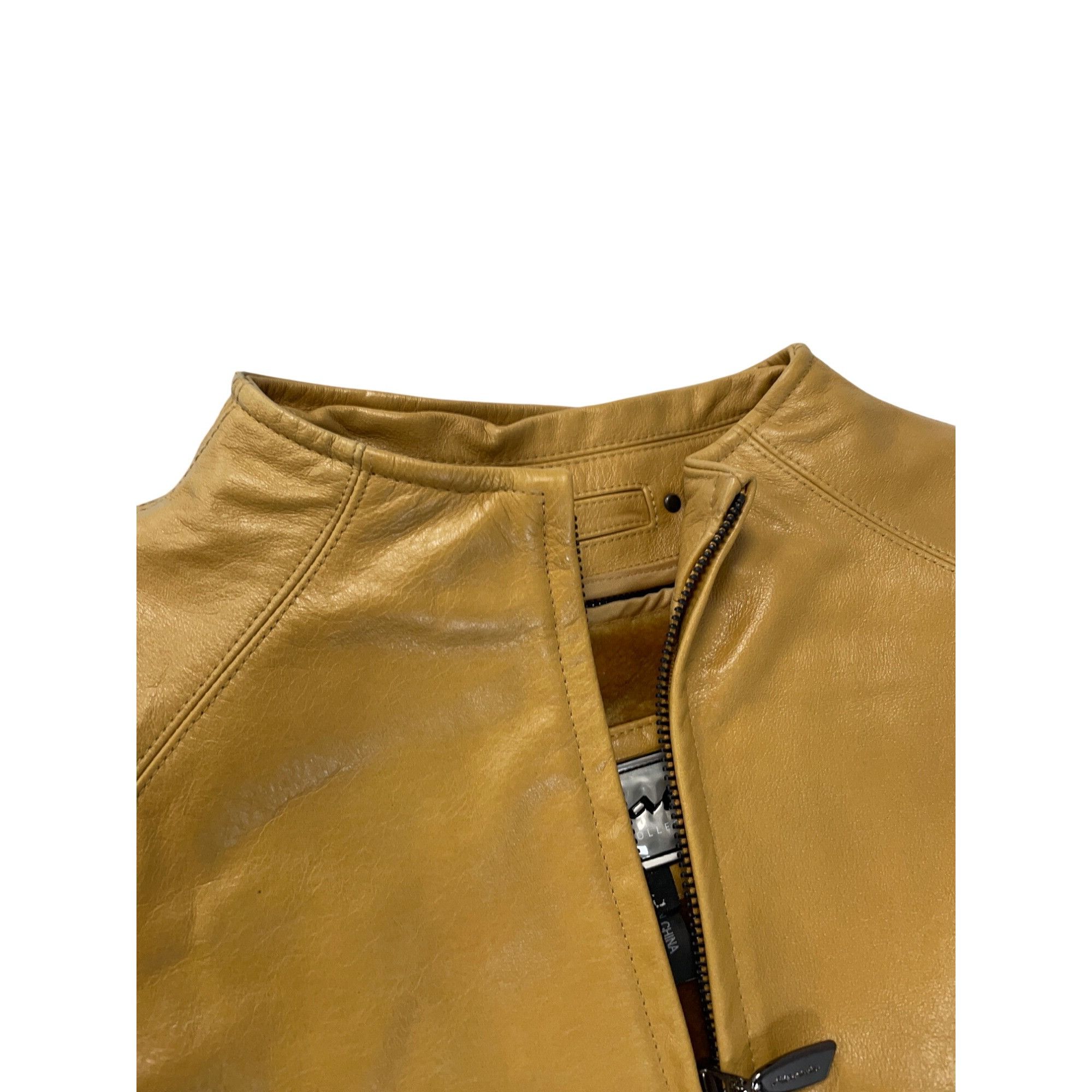 Other Marcia Collection Vintage womans Tan Italian Leather Jacket Size L / US 10 / IT 46 - 8 Thumbnail