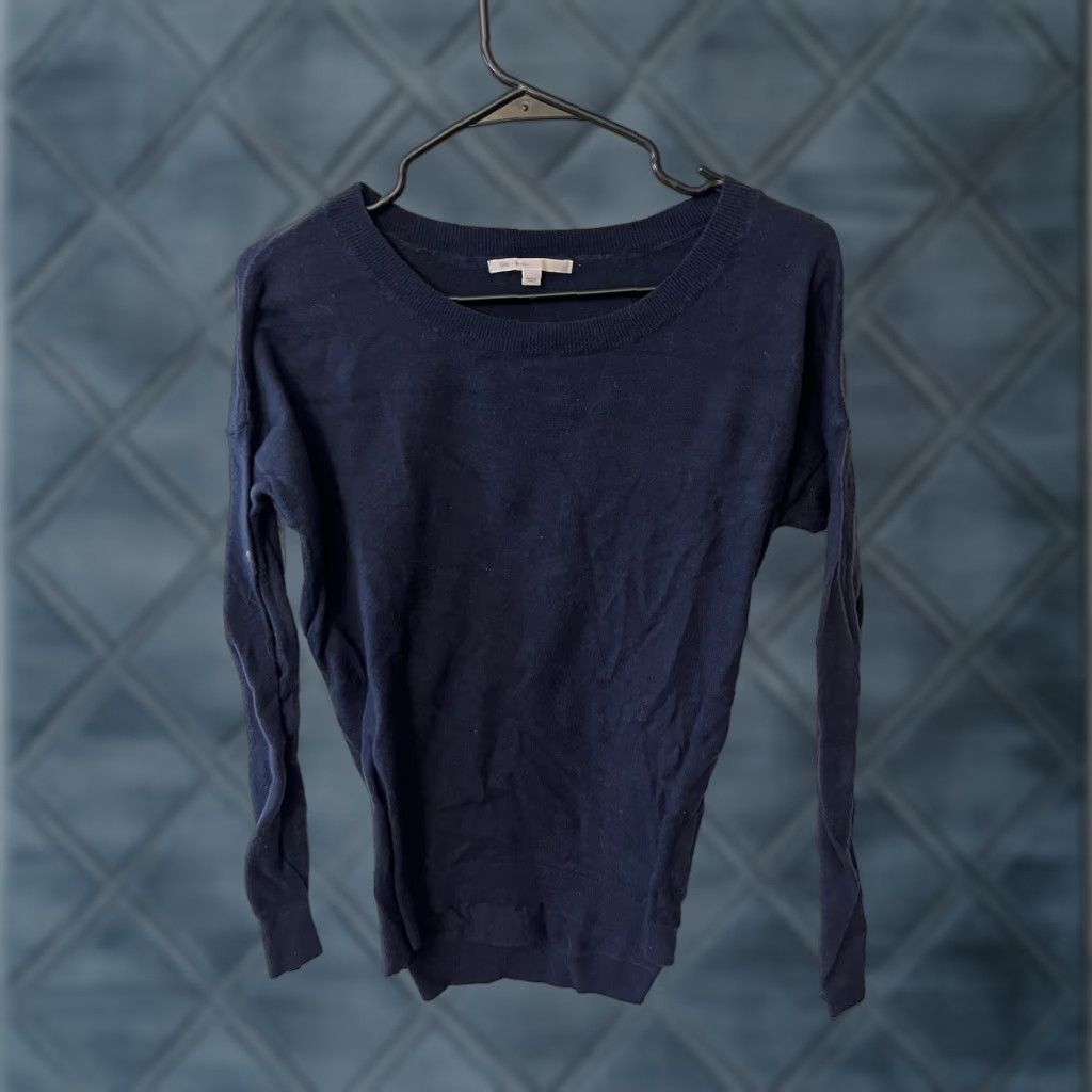Gap VINTAGE Gap Shirt Women S Navy Blue Round Neck Long Sleeve Adult Small Oversized 90s Concert? Size S / US 4 / IT 40 - 1 Thumbnail