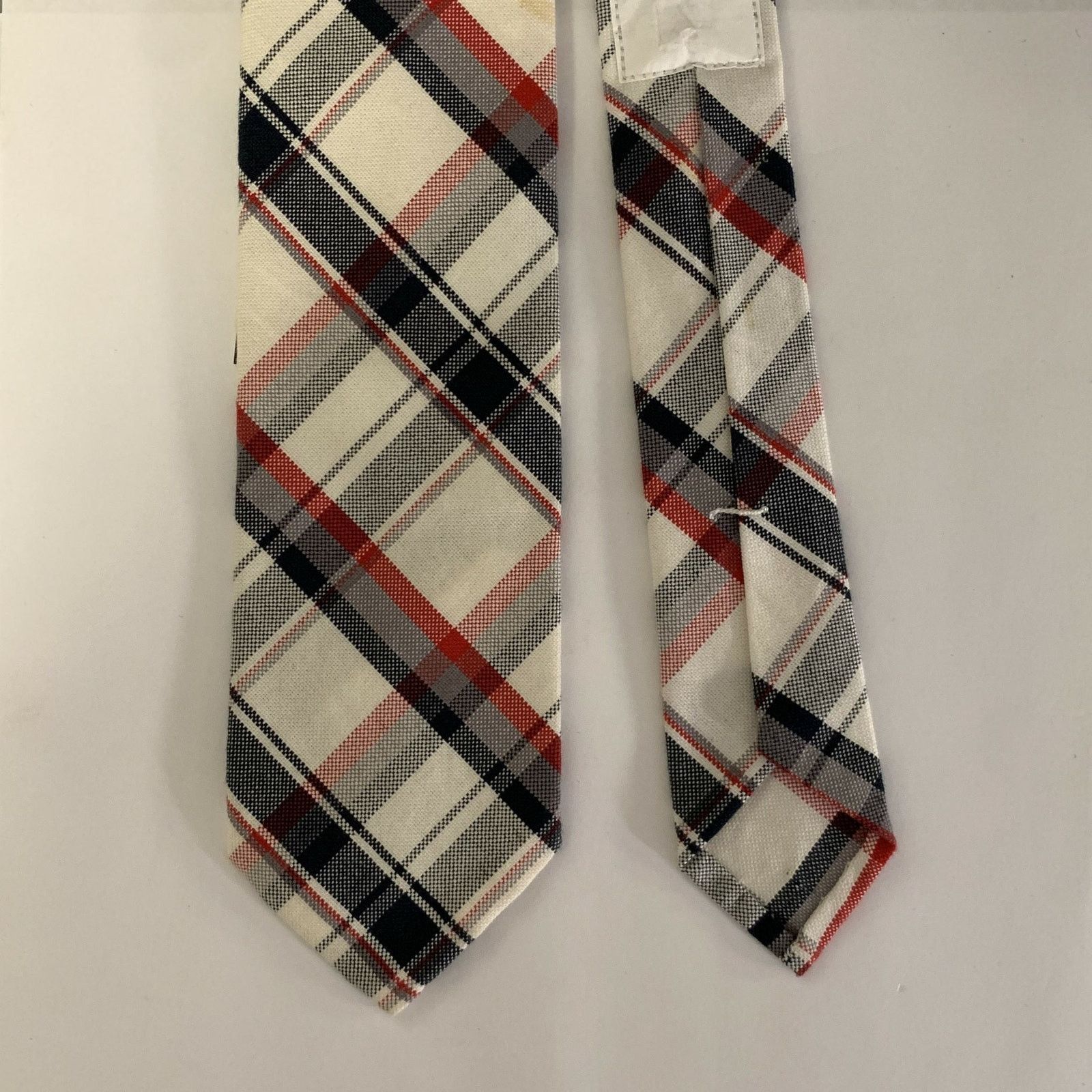 Thom Browne THOM BROWNE Navy White & Red Plaid Tie Size ONE SIZE - 1 Thumbnail