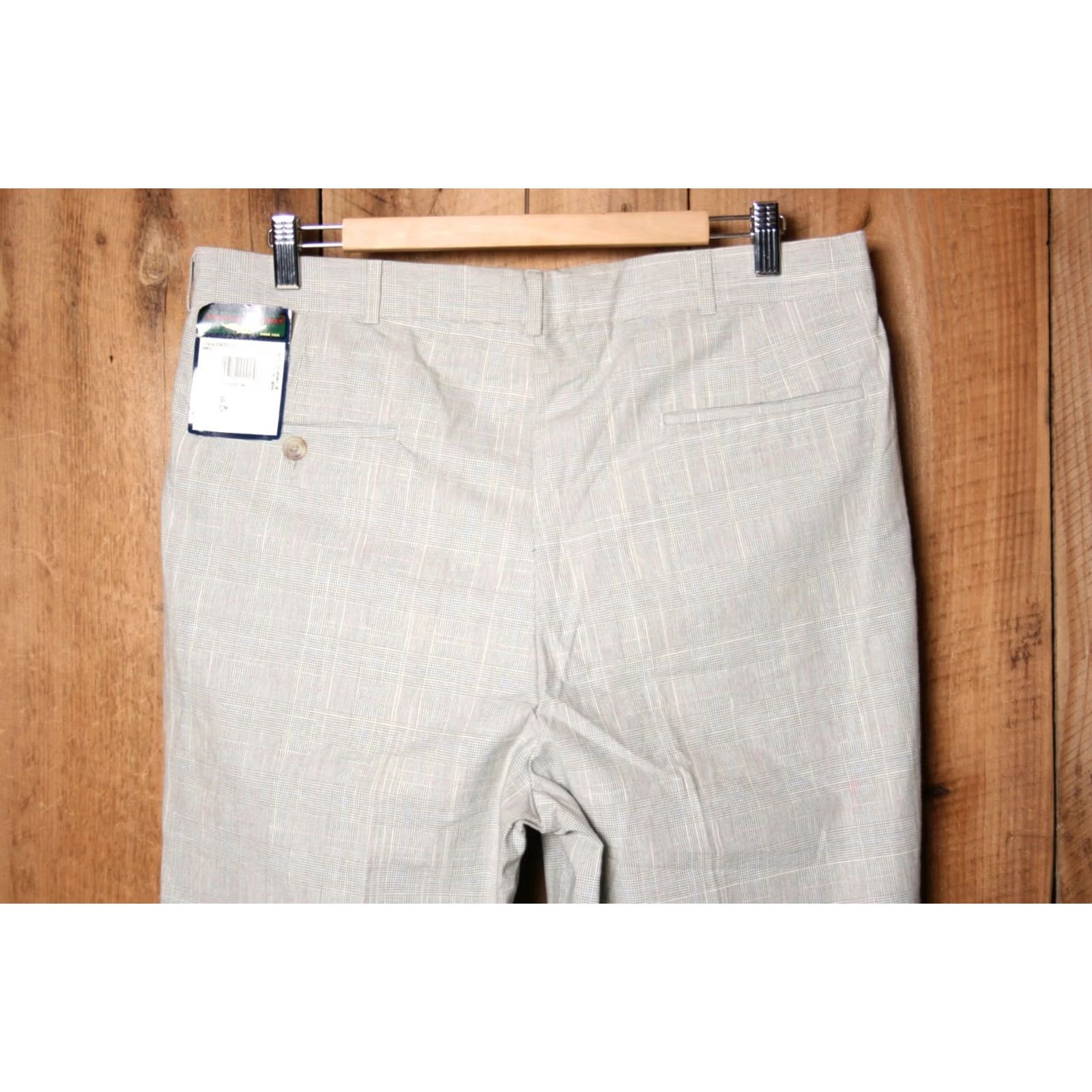 Vintage VINTAGE American Trouser Pants Mens Dress Pants Gray Blue Pink Houndstooth Plaid Cotton 36x32 Size 36 Inseam 31.25"} Size US 35 - 4 Thumbnail