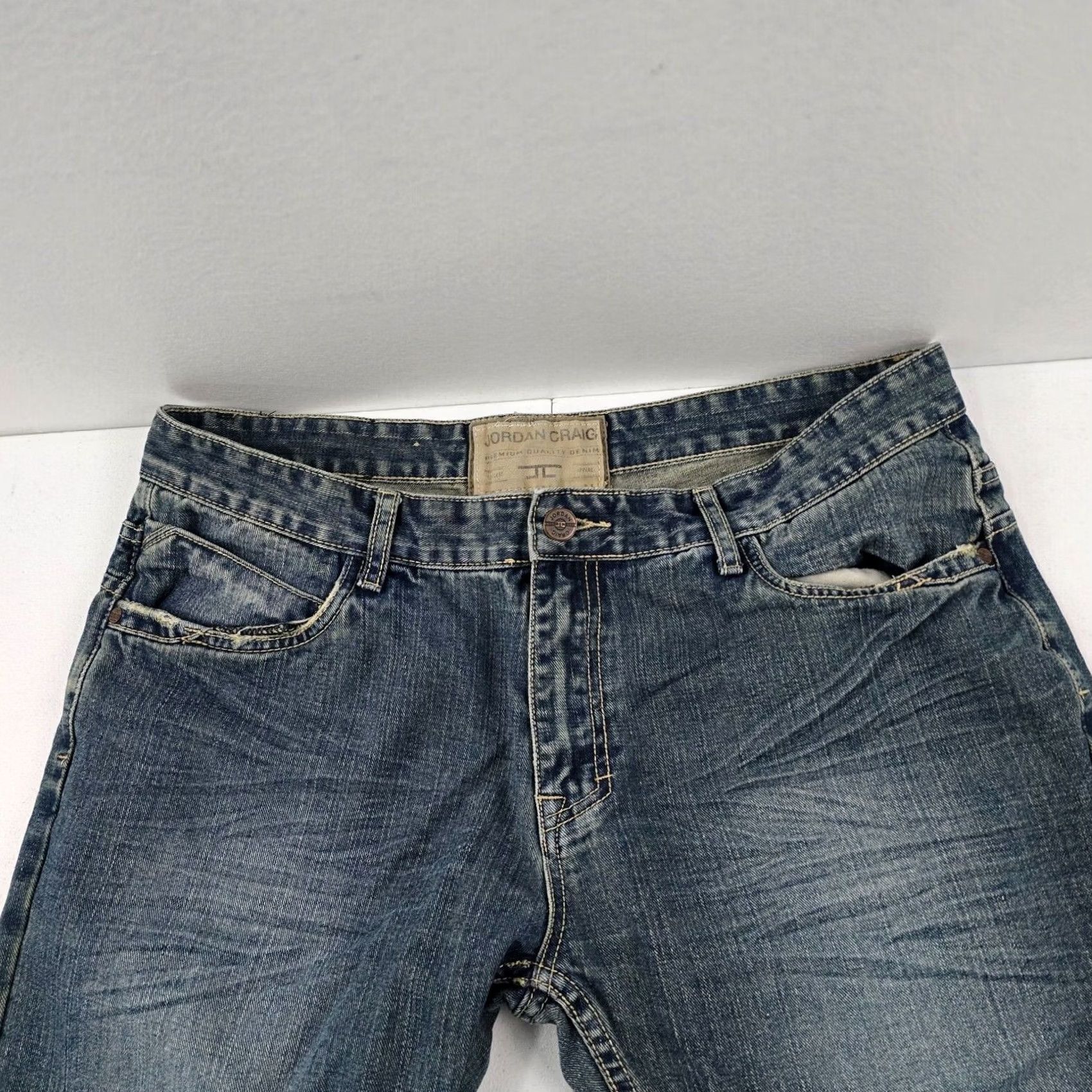Jordan Craig Jordan Craig Jeans Mens Straight Blue Denim 38x32 Light Wash Size US 38 / EU 54 - 2 Thumbnail