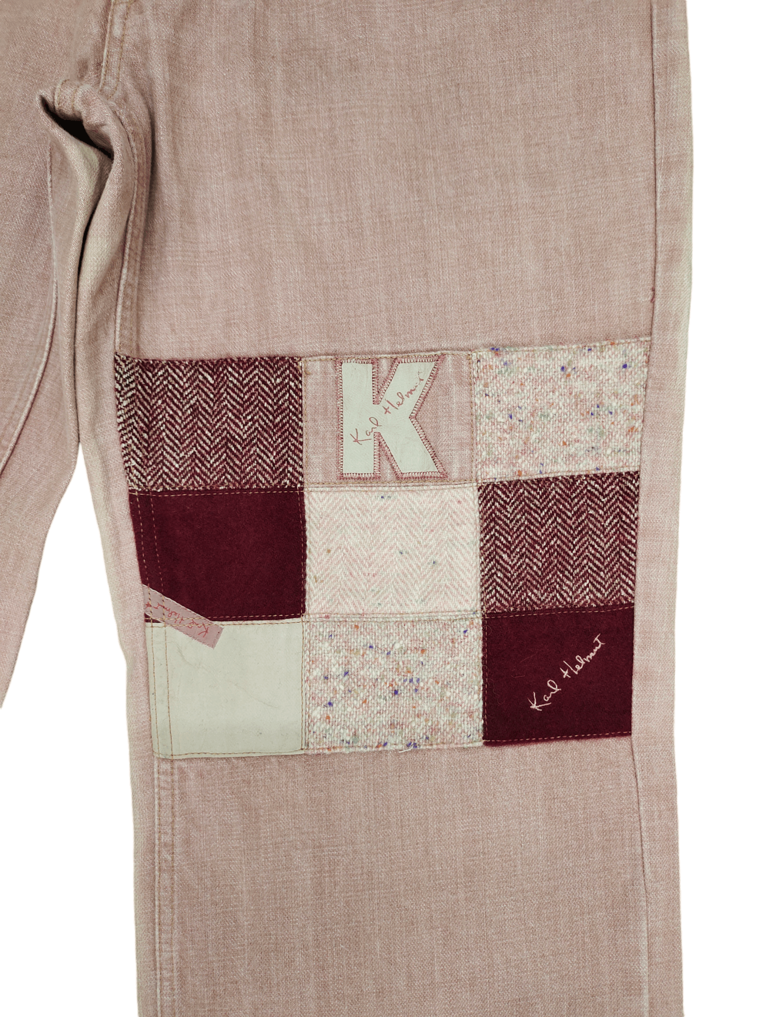 Karl Helmut 1990s Karl Helmut Heringbone Tweed Patchwork Denim Jeans Size US 33 - 8 Thumbnail