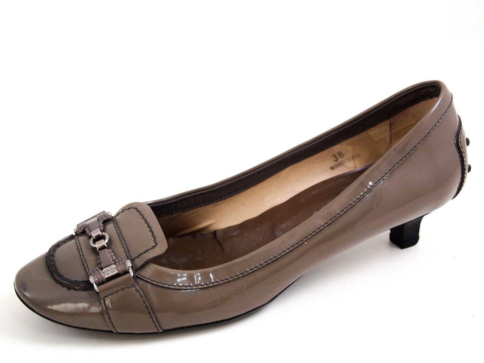 Tod's Tod's Low Heel Pumps Taupe Brown Patent Leather US 8 EU 38 Size US 8 / IT 38 - 1 Thumbnail