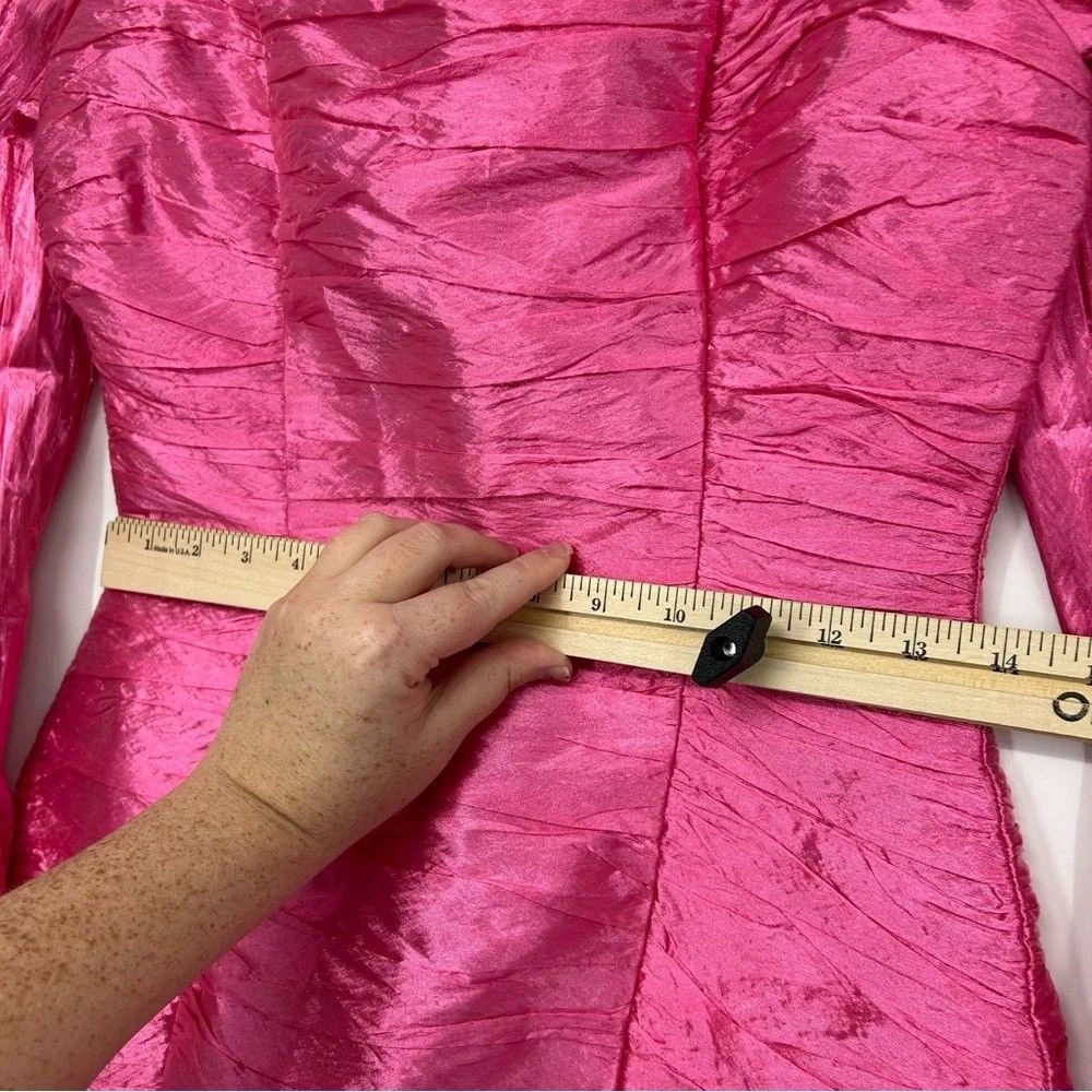 NOCTURNE NOCTURNE LIMITED EDITION BALLOON SLEEVE FUCHSIA DRAPED DRESS Size M / US 6-8 / IT 42-44 - 12 Thumbnail