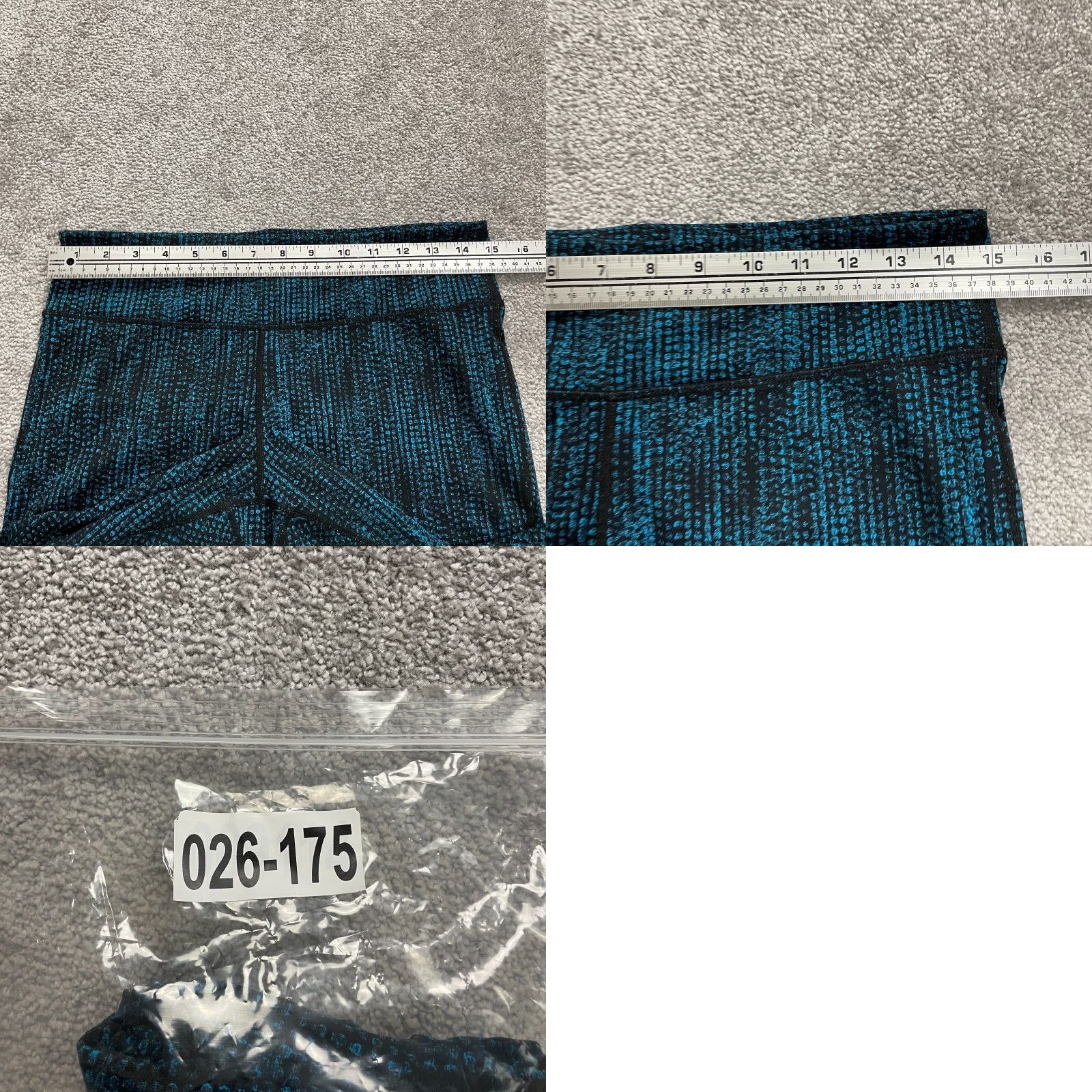 Vintage KIRKLAND Compression Leggings Women Medium Blue Black Athletic Mid Rise 30x26.5 Size 32" / US 10 / IT 46 - 8 Thumbnail