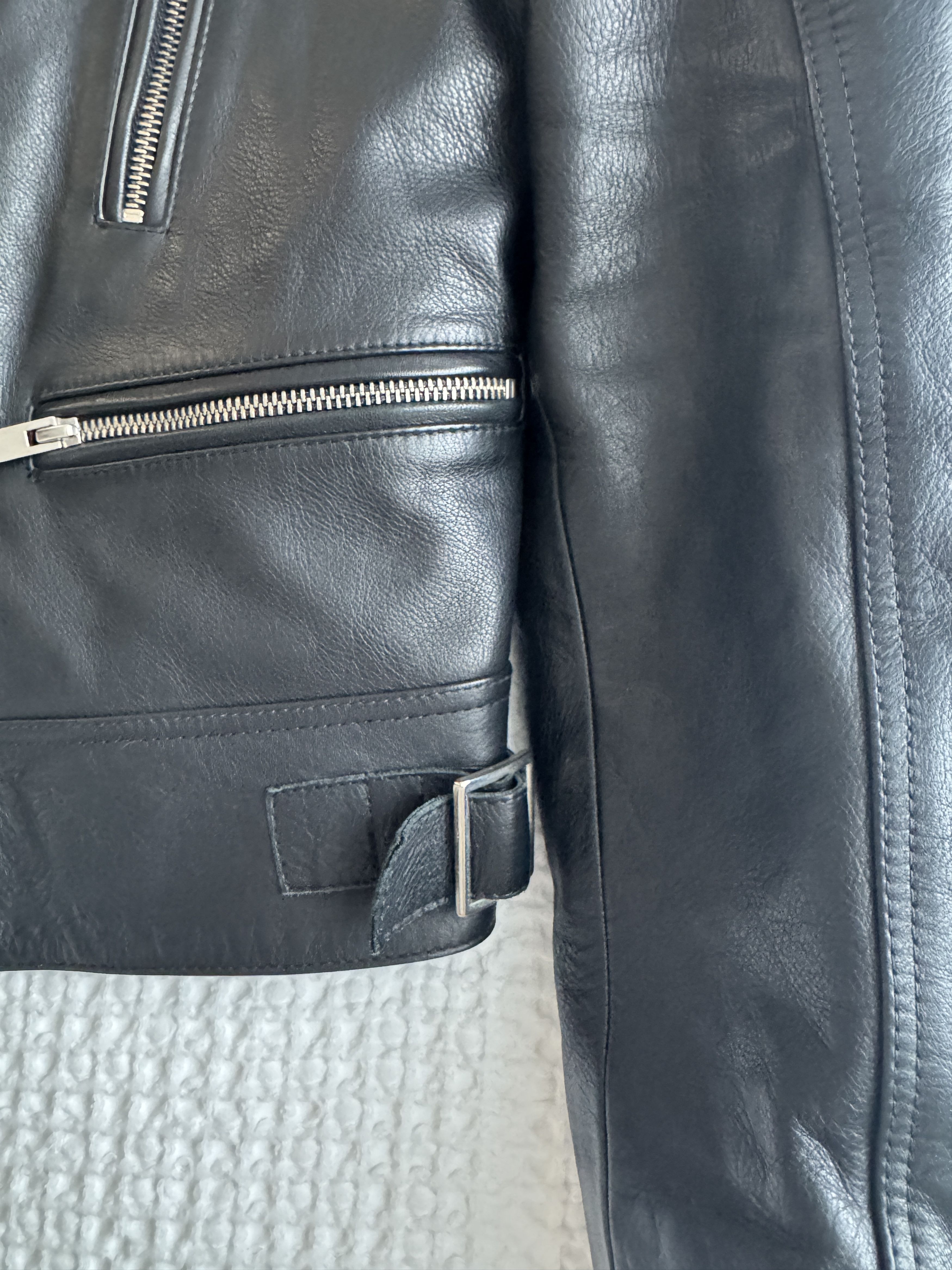 Sandro Calfskin leather Biker Jacket Size US S / EU 44-46 / 1 - 9 Thumbnail