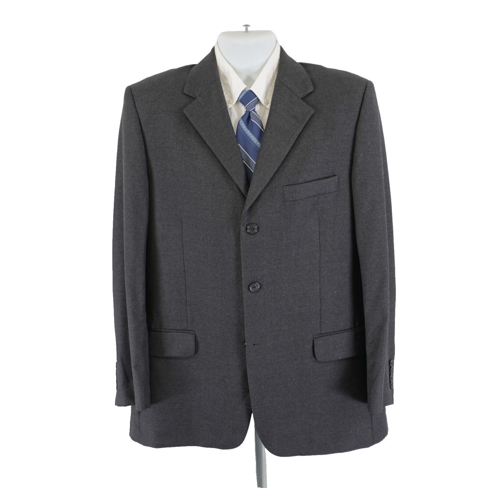 Pronto Uomo Pronto Uomo Italy Angelico Super 100s Worsted Wool Gray 3 Bu Size 42R - 4 Thumbnail