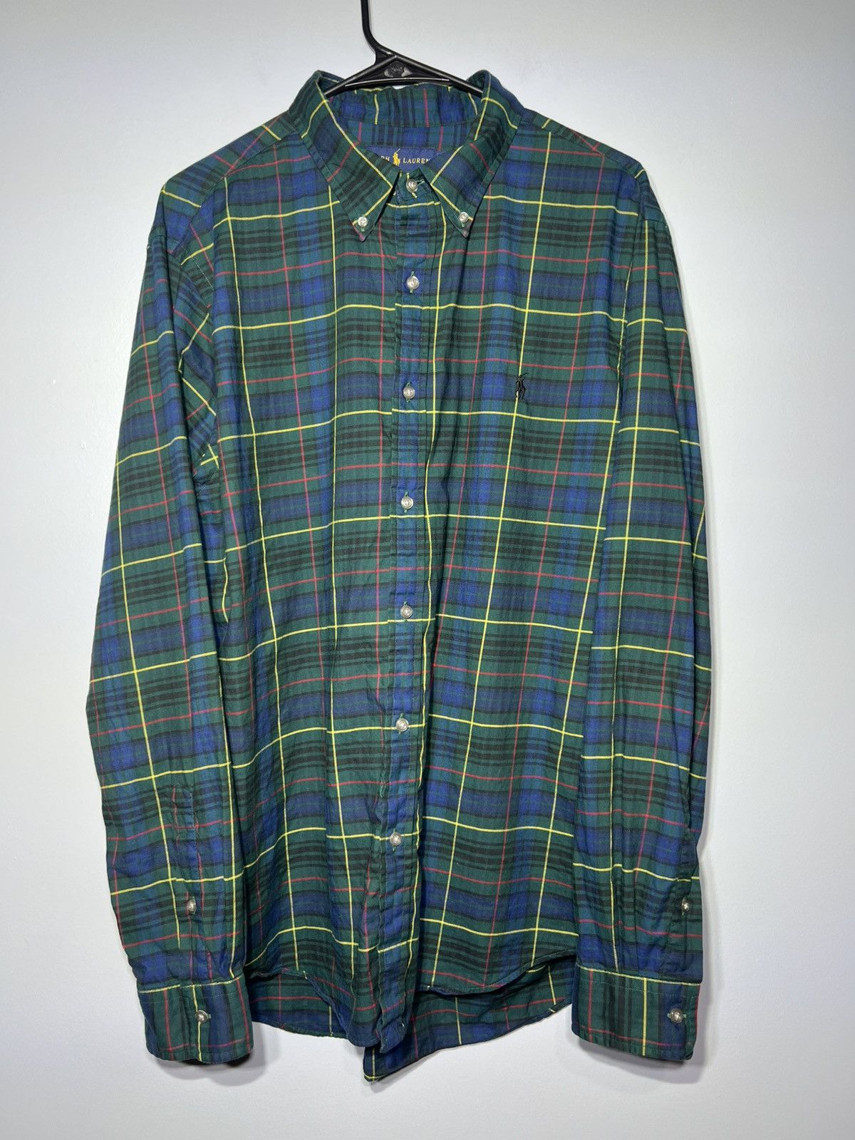 Polo Ralph Lauren Ralph Lauren Shirt Mens XL Slim Fit Madras Green Plaid Size US XL / EU 56 / 4 - 2 Thumbnail