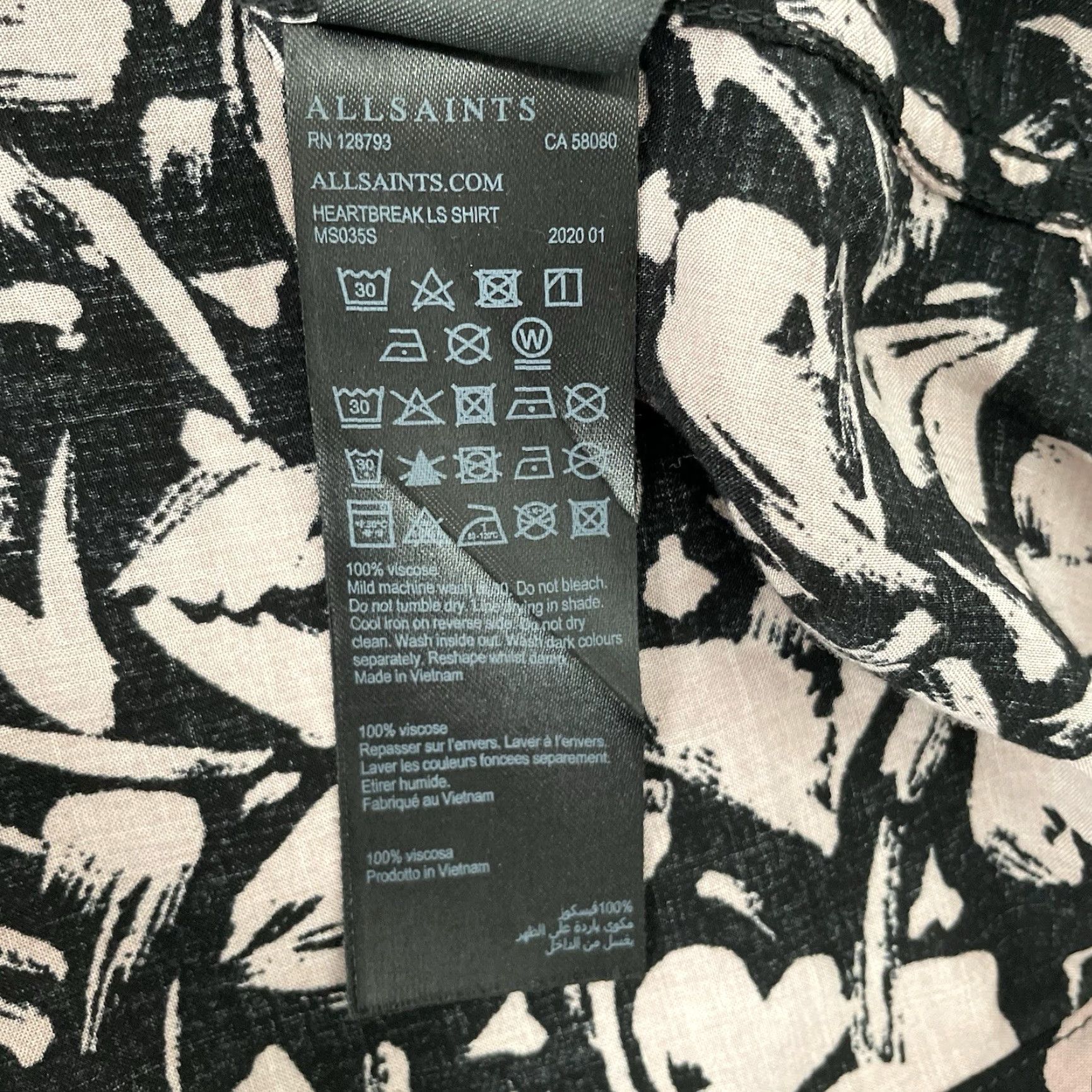 Allsaints VINTAGE AllSaints Shirt Men's Long Sleeve Button-Up XL Pink Geometric 90s Casual Size US XL / EU 56 / 4 - 7 Thumbnail