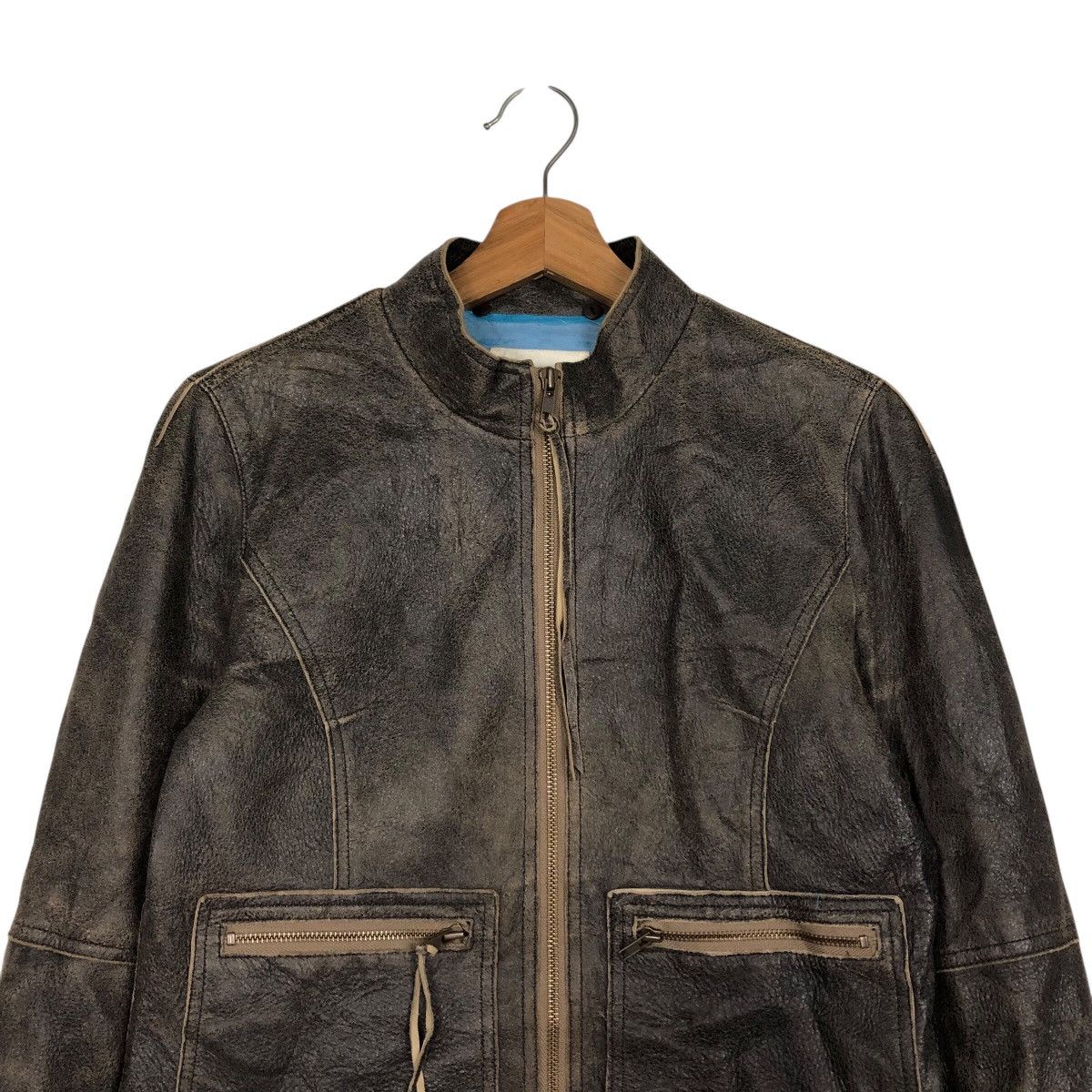 Japanese Brand Vintage Biker Leather Jacket Doney Blanket Fur Issey Miyake Size US M / EU 48-50 / 2 - 4 Thumbnail