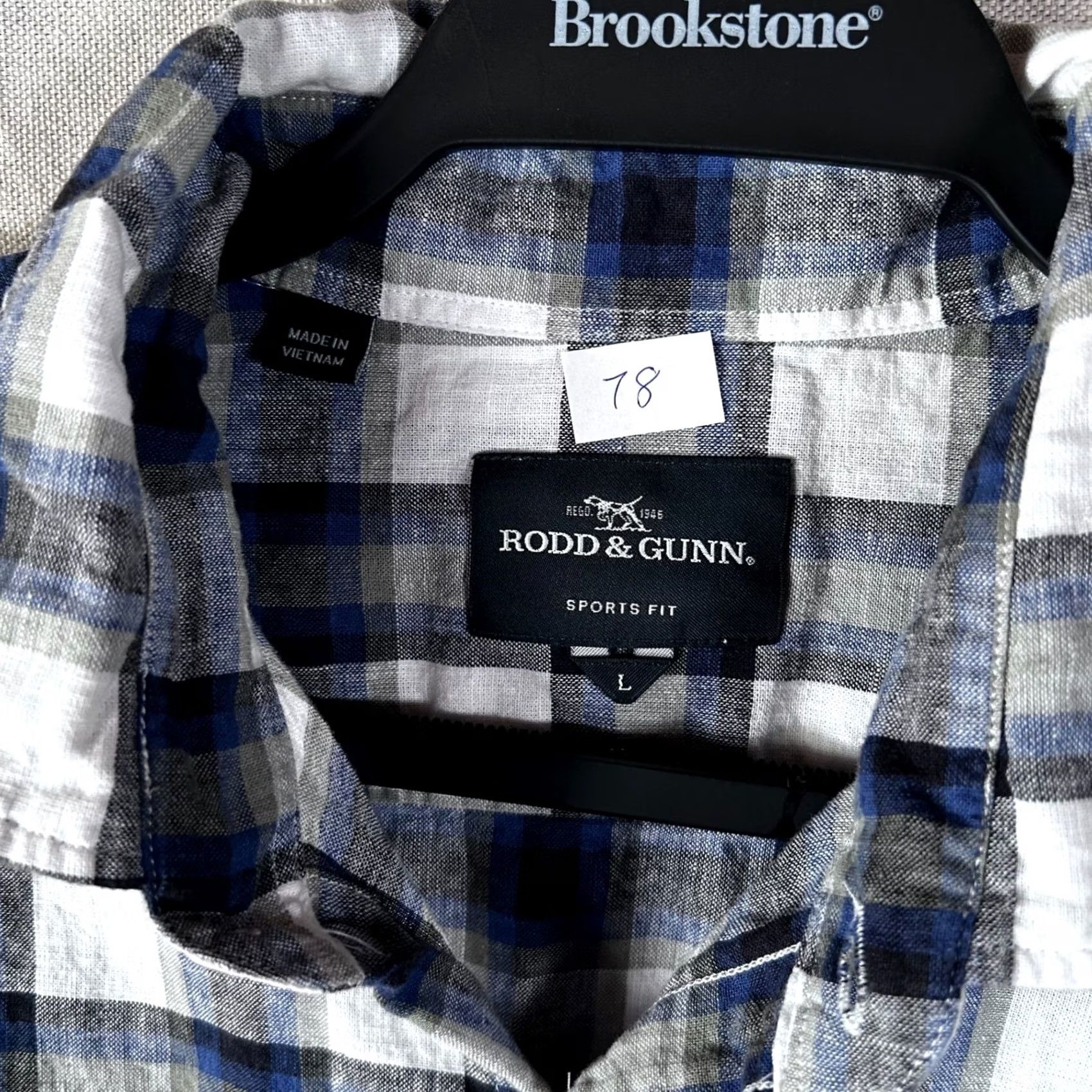 Rodd & Gunn Rodd & Gunn Mens Blue Plaid Button-Down Shirt Sports Fit L Size US L / EU 52-54 / 3 - 2 Thumbnail