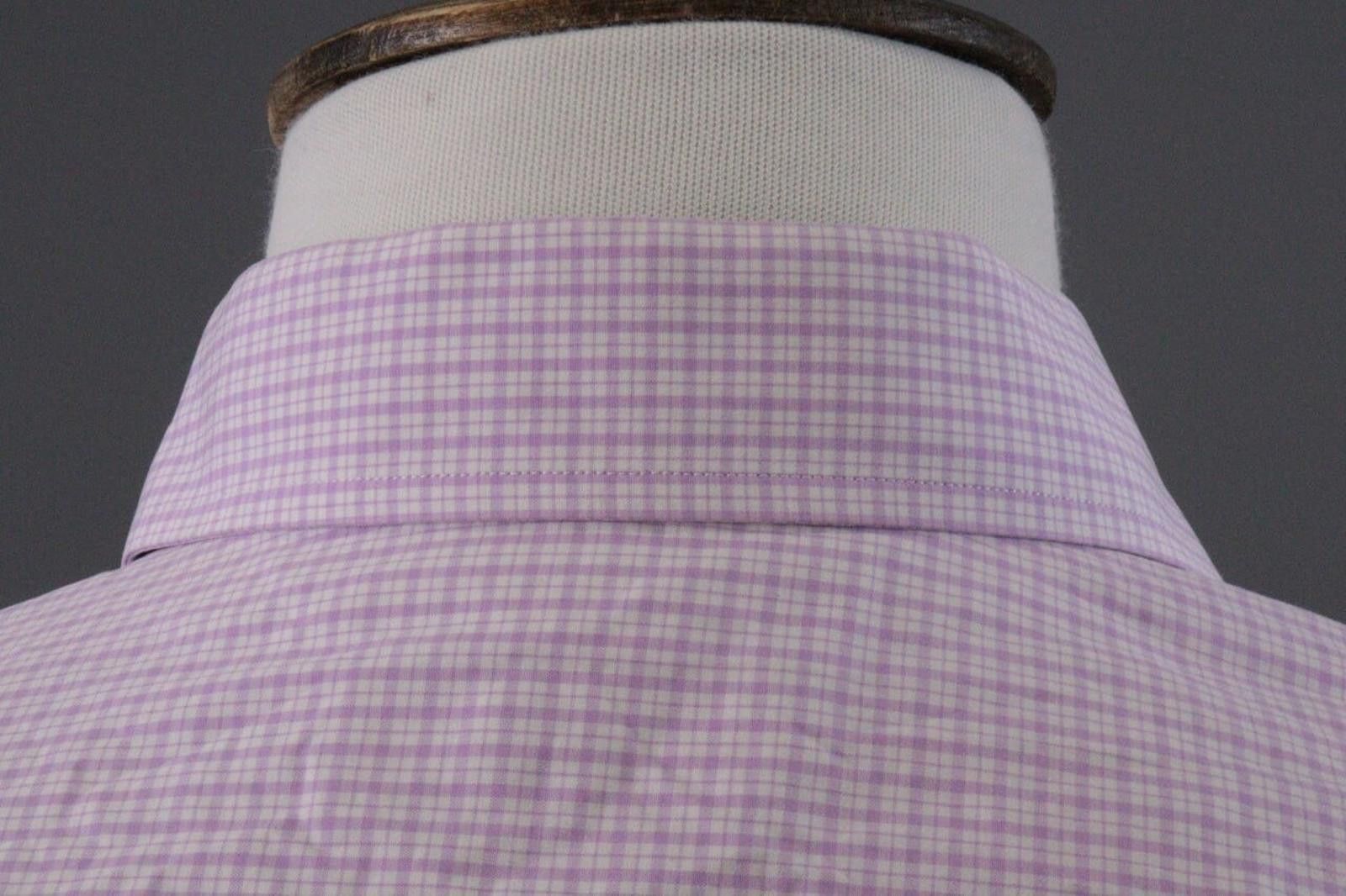 Eton Eton Slim Fit Pink Check Button Down Shirt Size 40 / 15.75 Size US L / EU 52-54 / 3 - 12 Thumbnail
