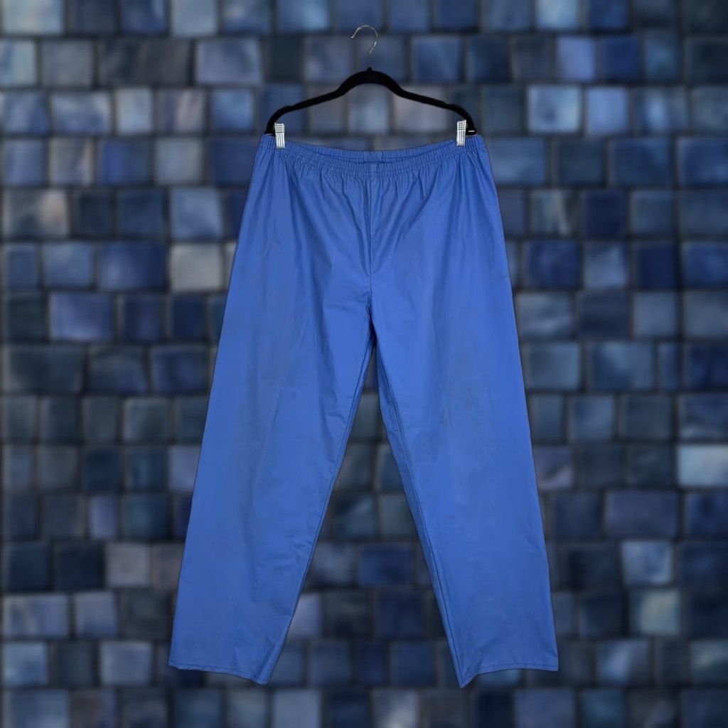 Vintage VINTAGE L.L. Bean Rain Pants Mens Large Blue PVC Nylon Elastic Waist 80s 90s Pants Mens Large Blue Waterproof Rain Pants Size US 33 - 1 Thumbnail