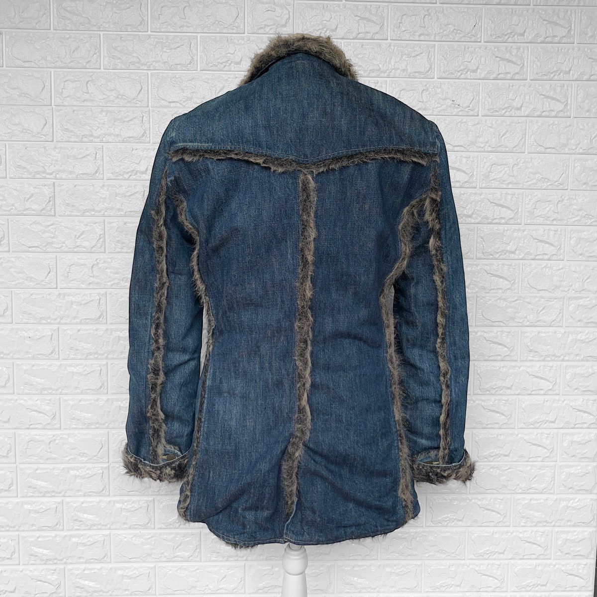 Backbone VINTAGE BACKBONE JAPAN FAUX FUR TRIM BLUE DENIM JACKET Size M / US 6-8 / IT 42-44 - 3 Thumbnail