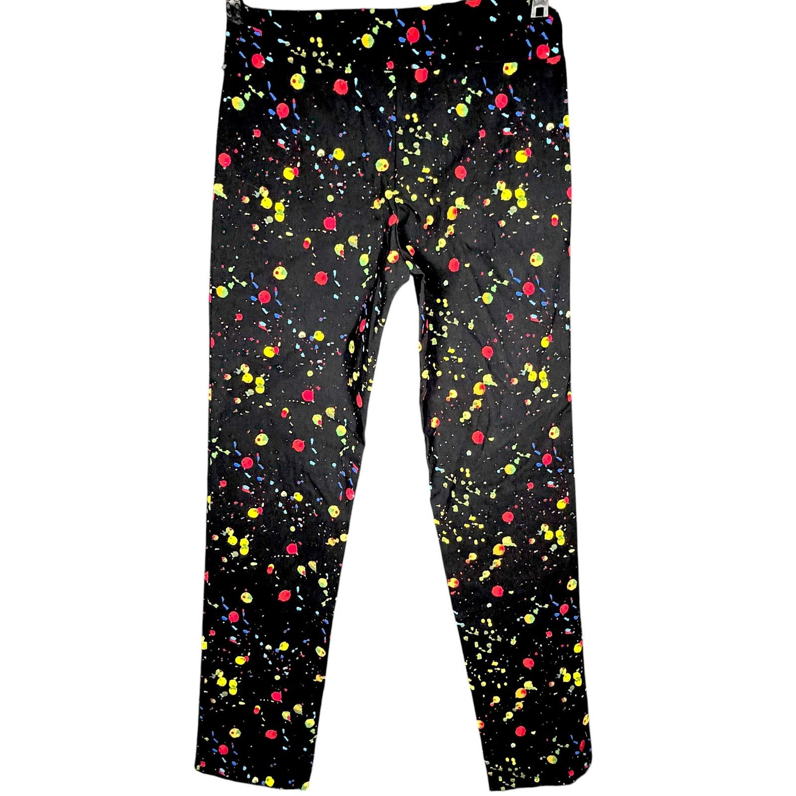 Other Krazy Larry Pants Womens Size 2 Black Paint Splatter NWT Size 26" / US 2 / IT 38 - 2 Thumbnail