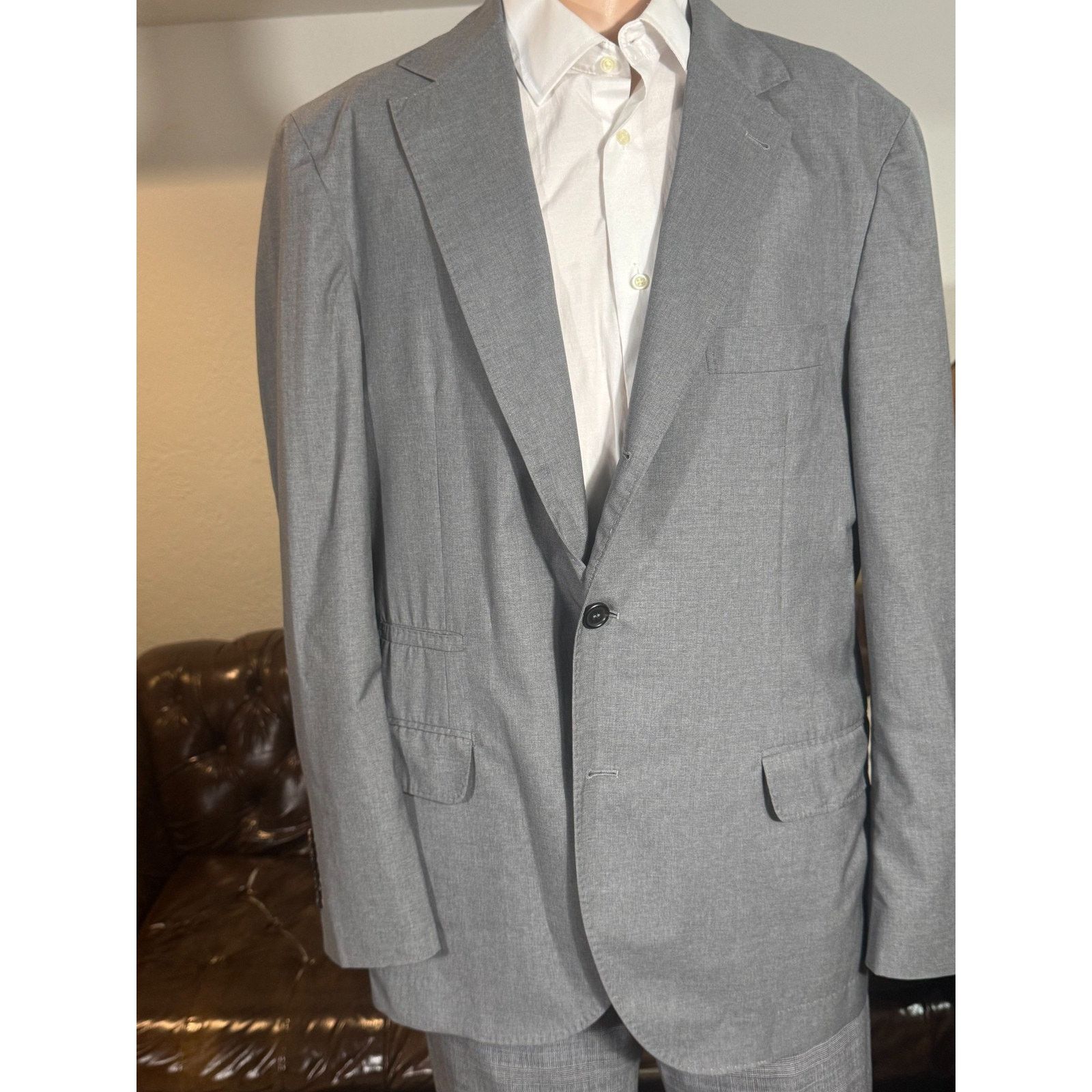Brunello Cucinelli Brunello Cucinelli Gray Wool Silk Deconstructed Blazer 54 44 Size 44R - 1 Thumbnail